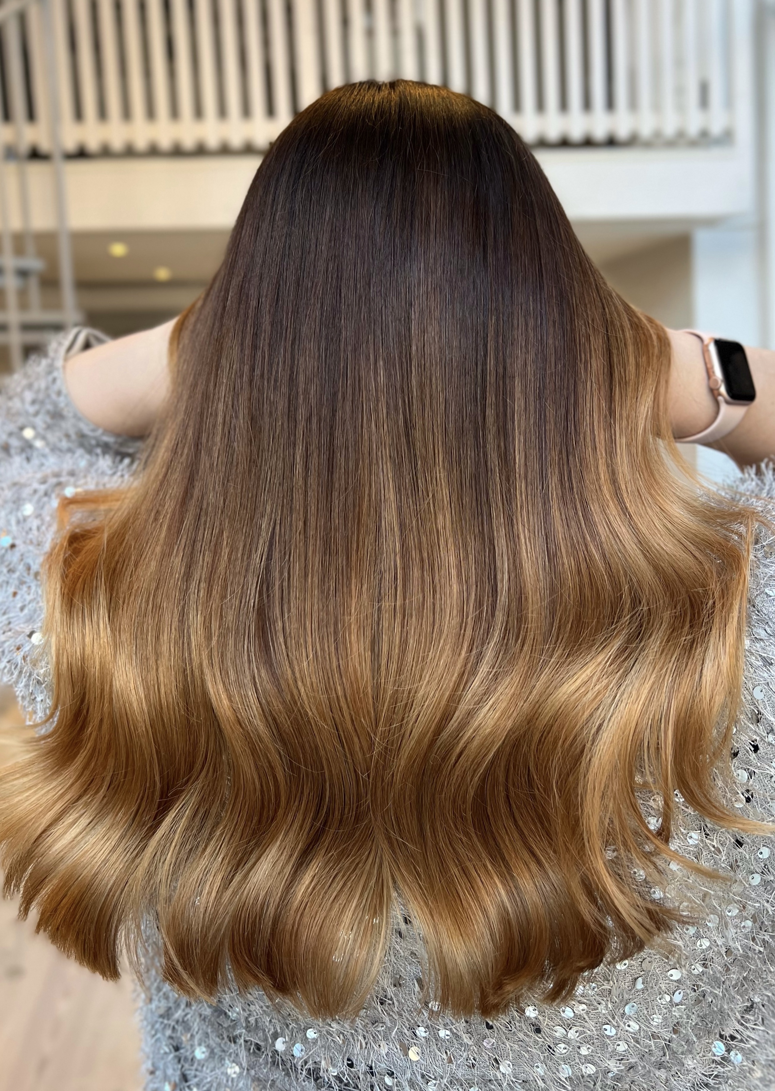 Varm brun balayage