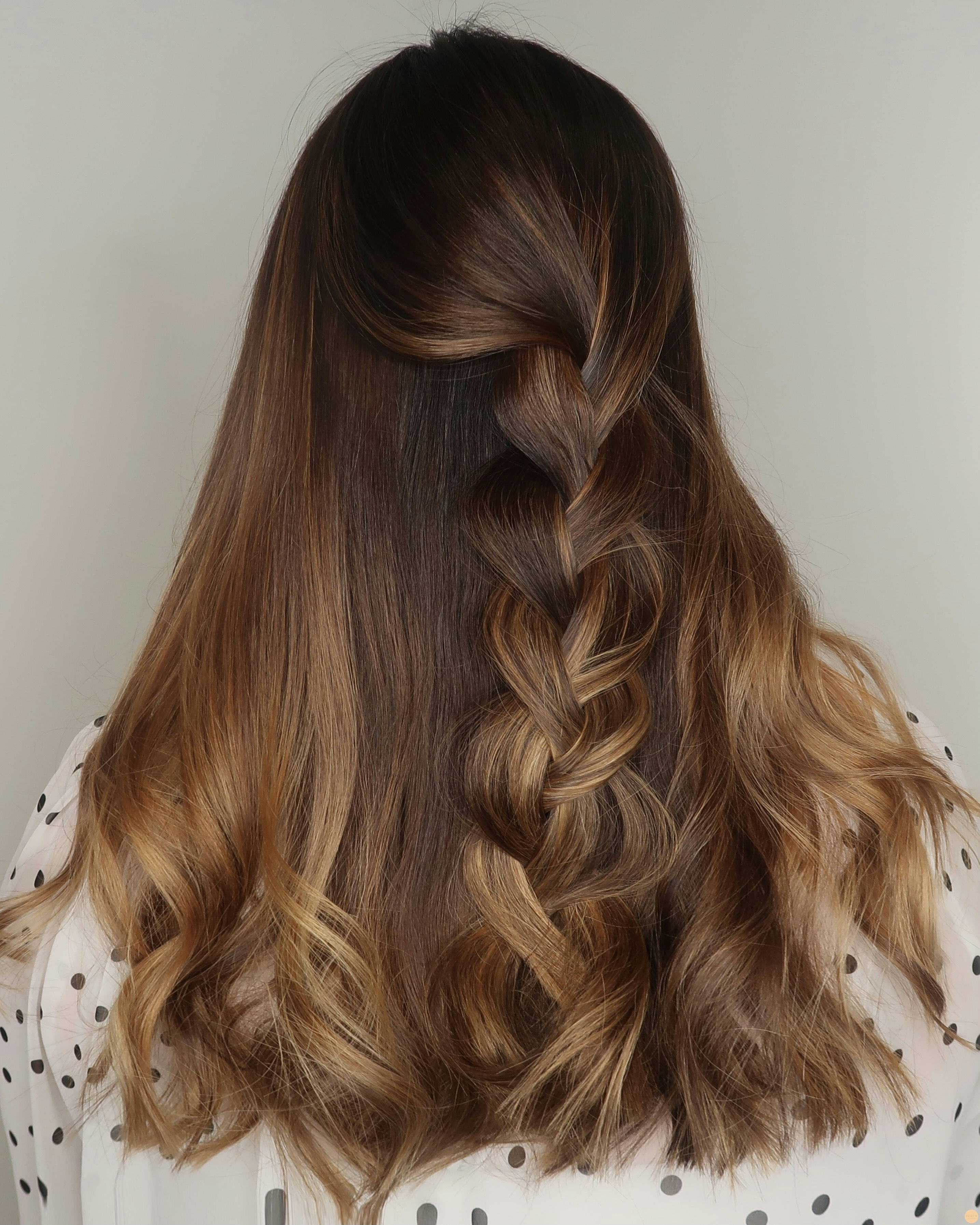Varm koppar hårfärg balayage