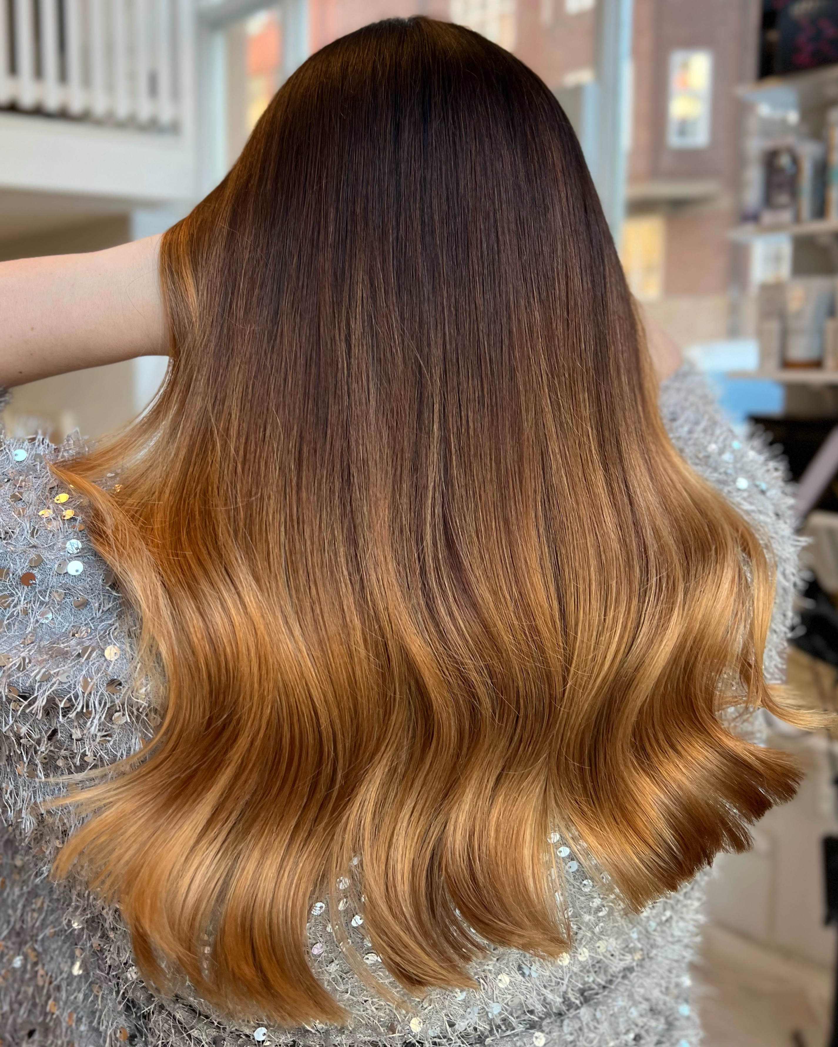 Varm brun balayage