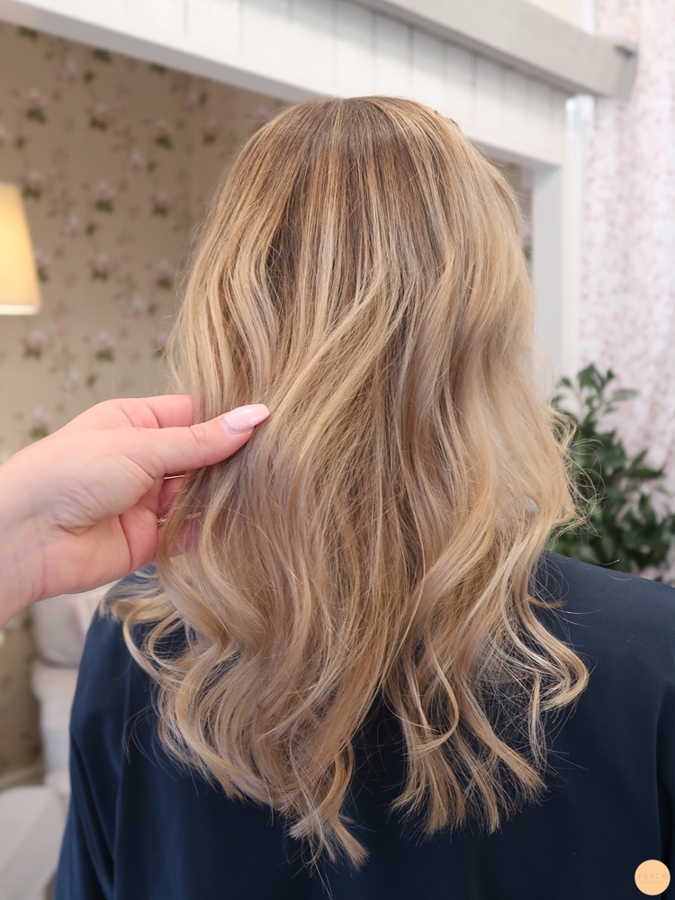 Balayage blond slingor