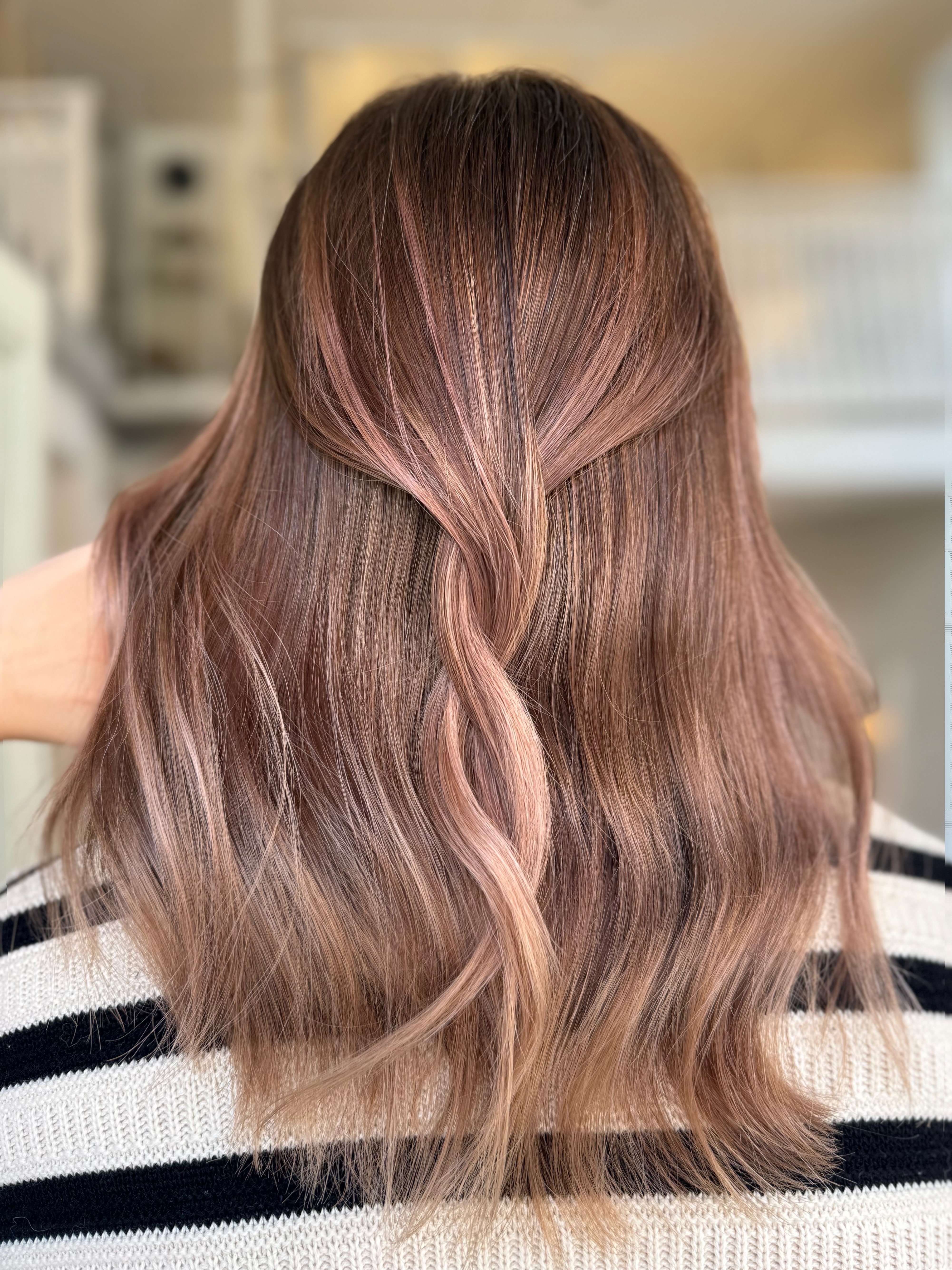 Balayage beige rose