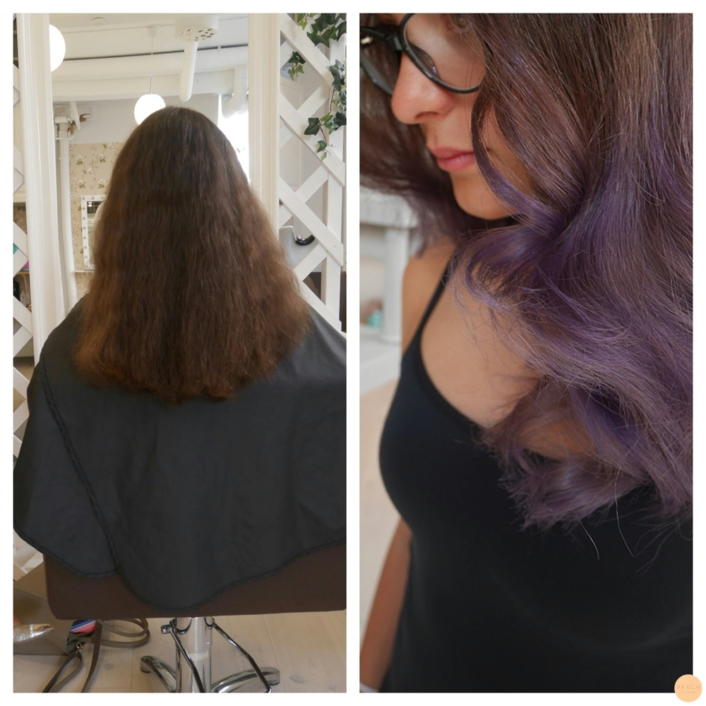 Lila hår till skolstarten