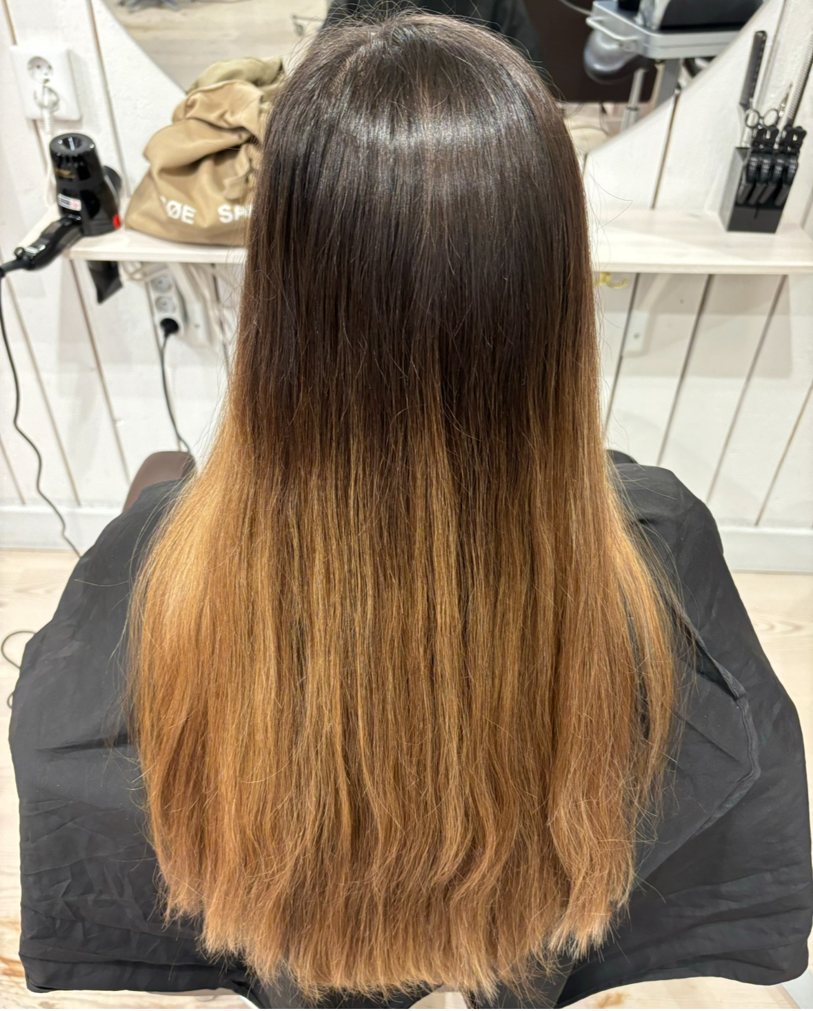 Balayage brunt hår