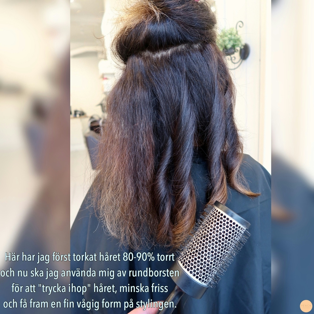 Att föna ett stort och burrigt hår till fina vågor