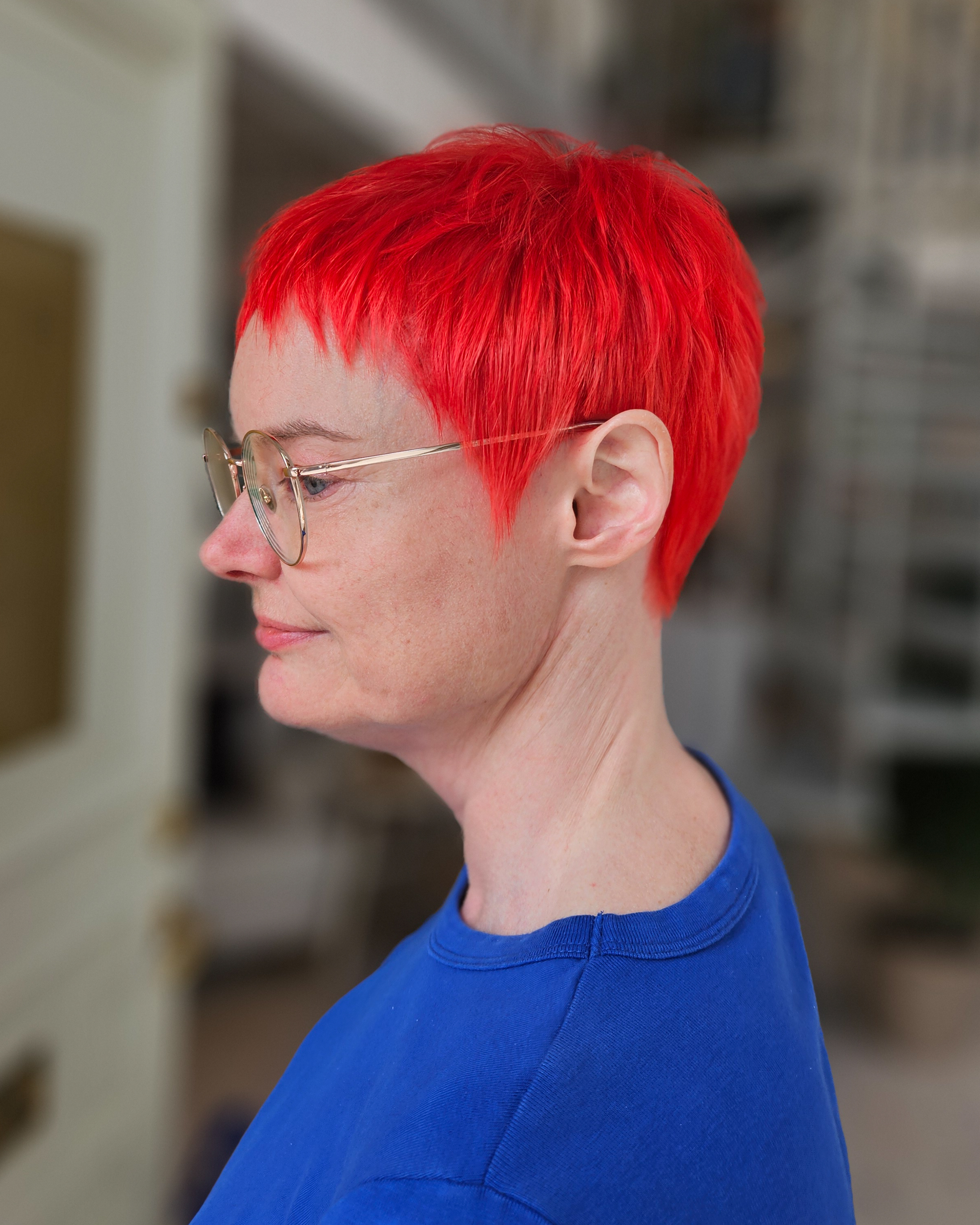Summer coral hair color