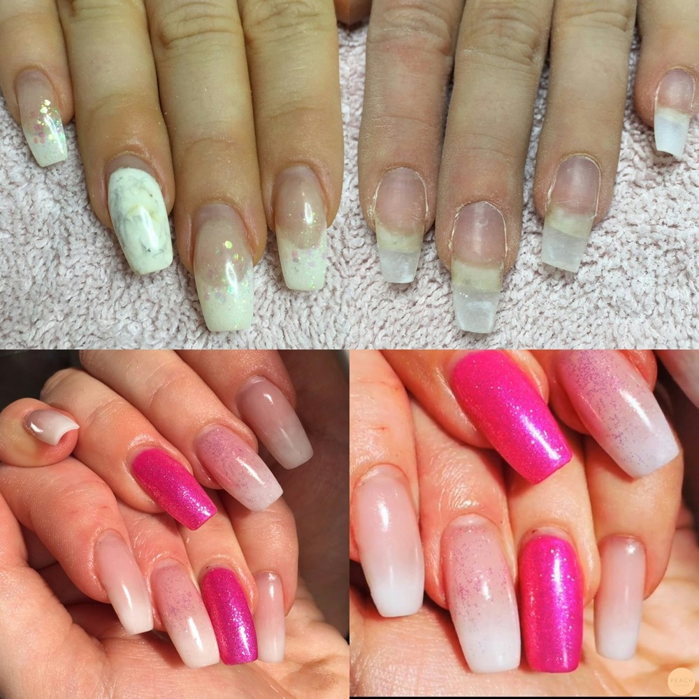 Gelenaglar med pressat glitter