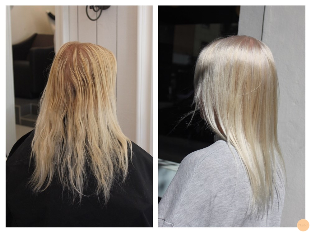 Isblond med Olaplex