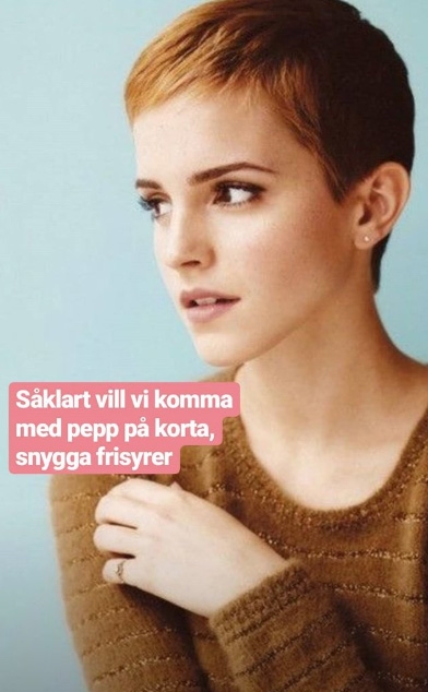 Avslutar oktober med inspiration på korta frisyrer, styling med 