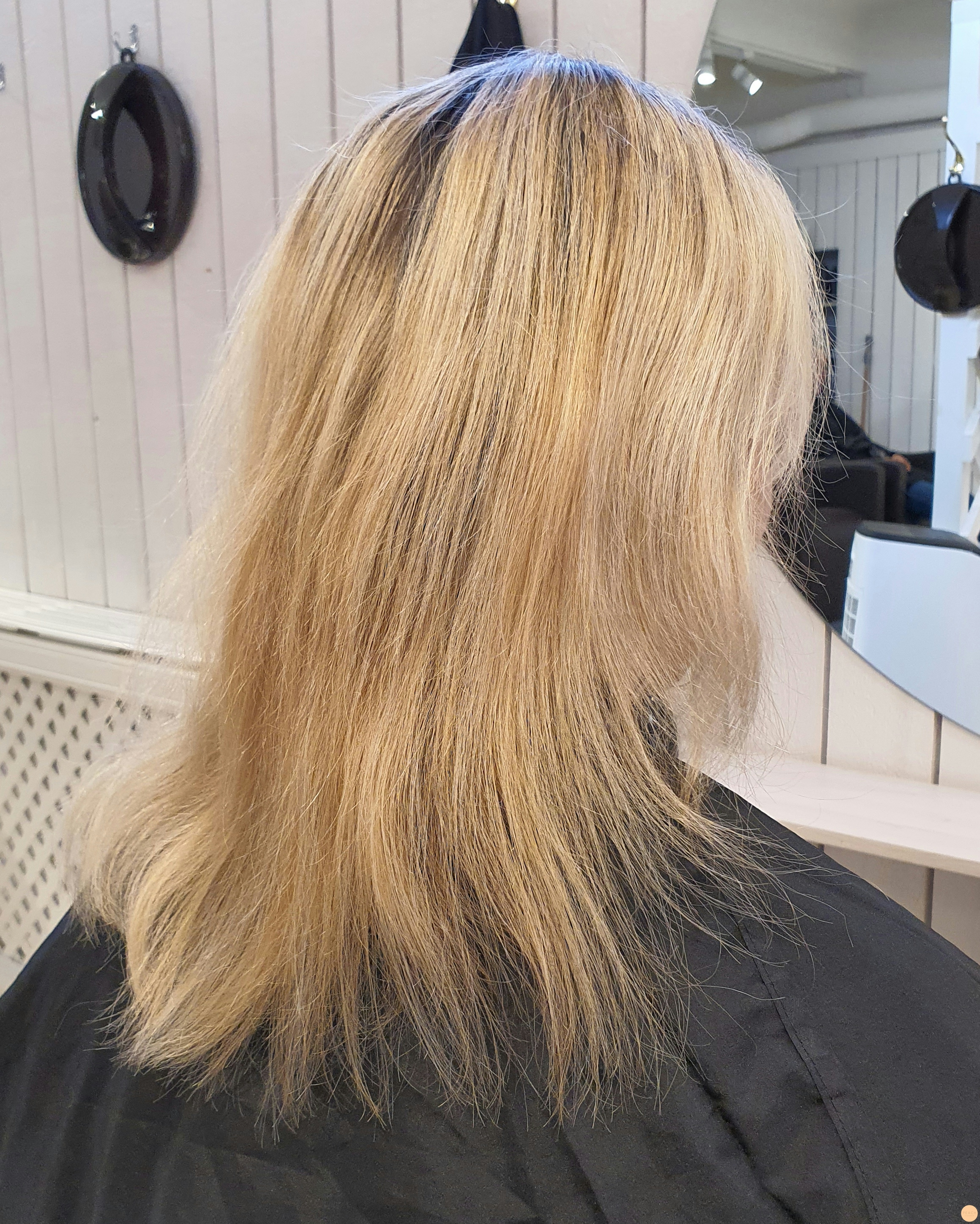 Blonde short bob cut