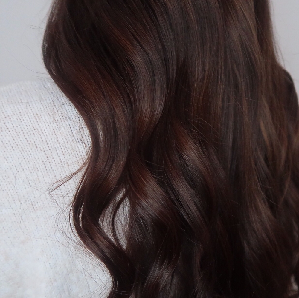 Varm brun hårfärg