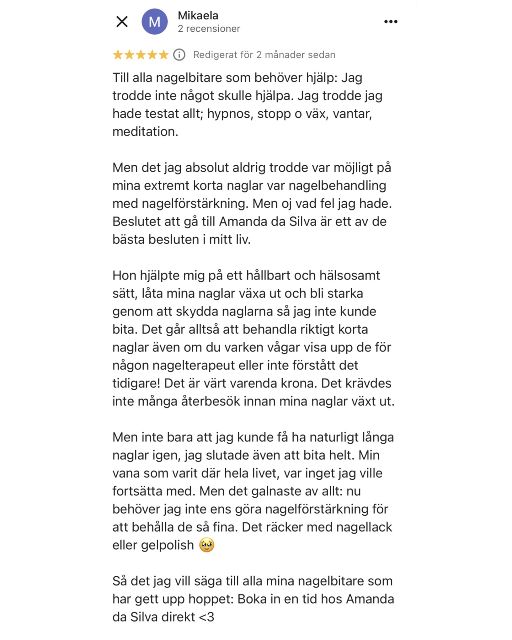 Nagelbitning behandling