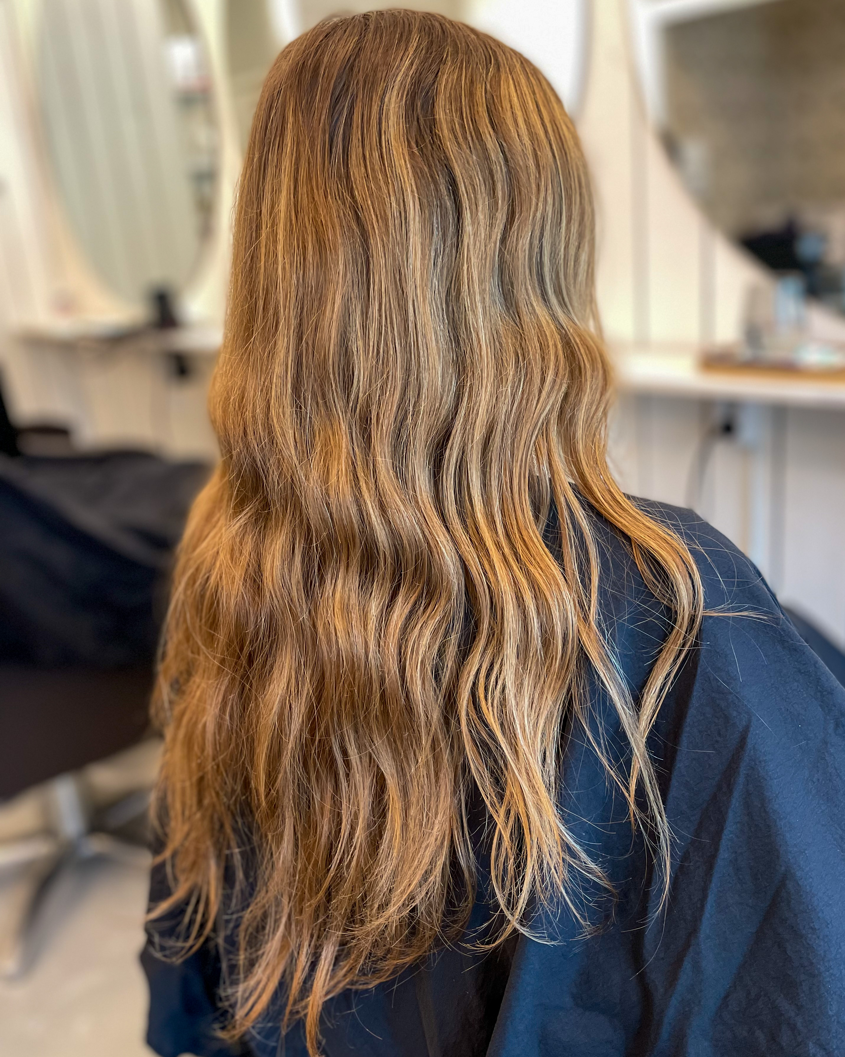 Glossing blonde hair