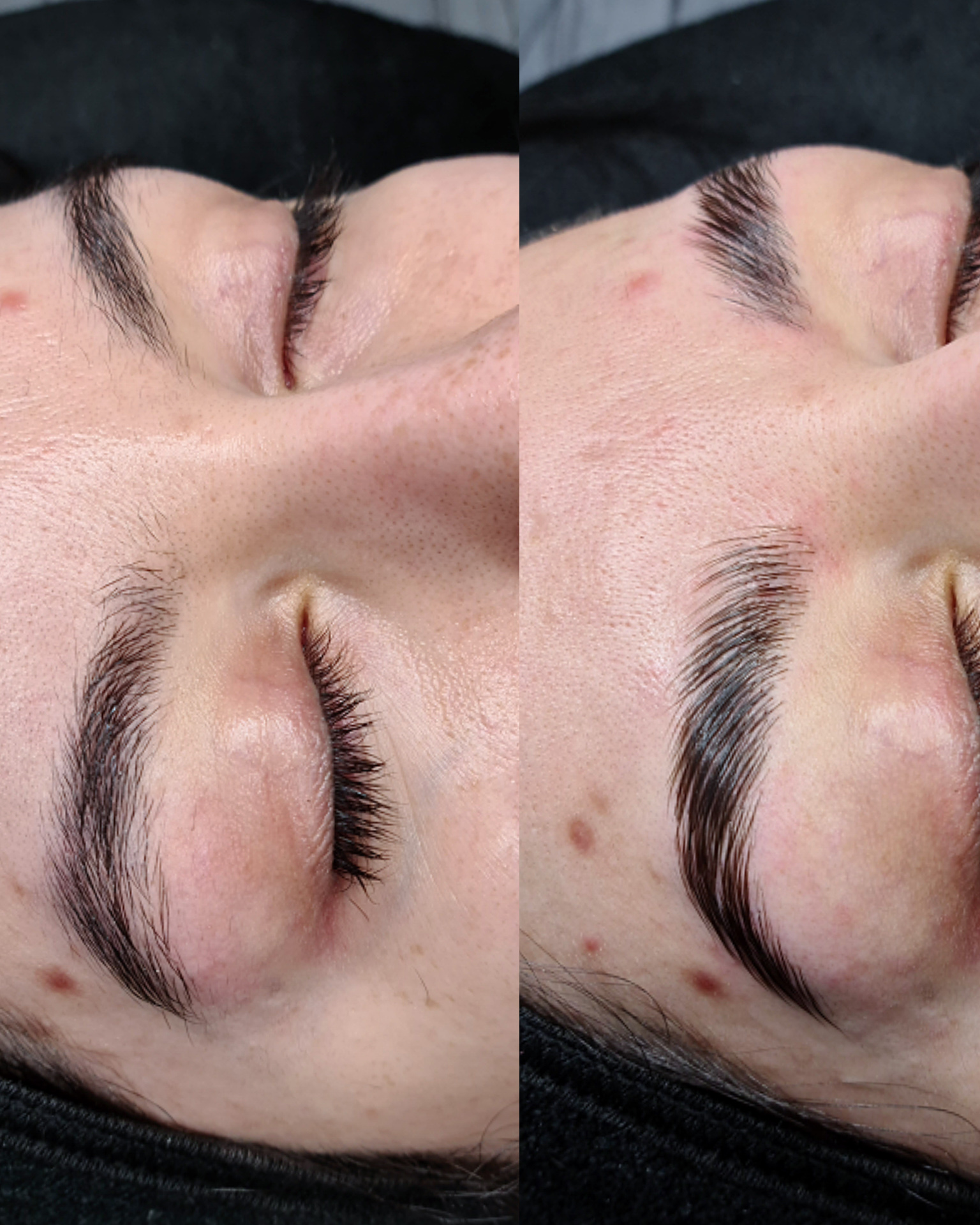 Före & efter browlift + plockning