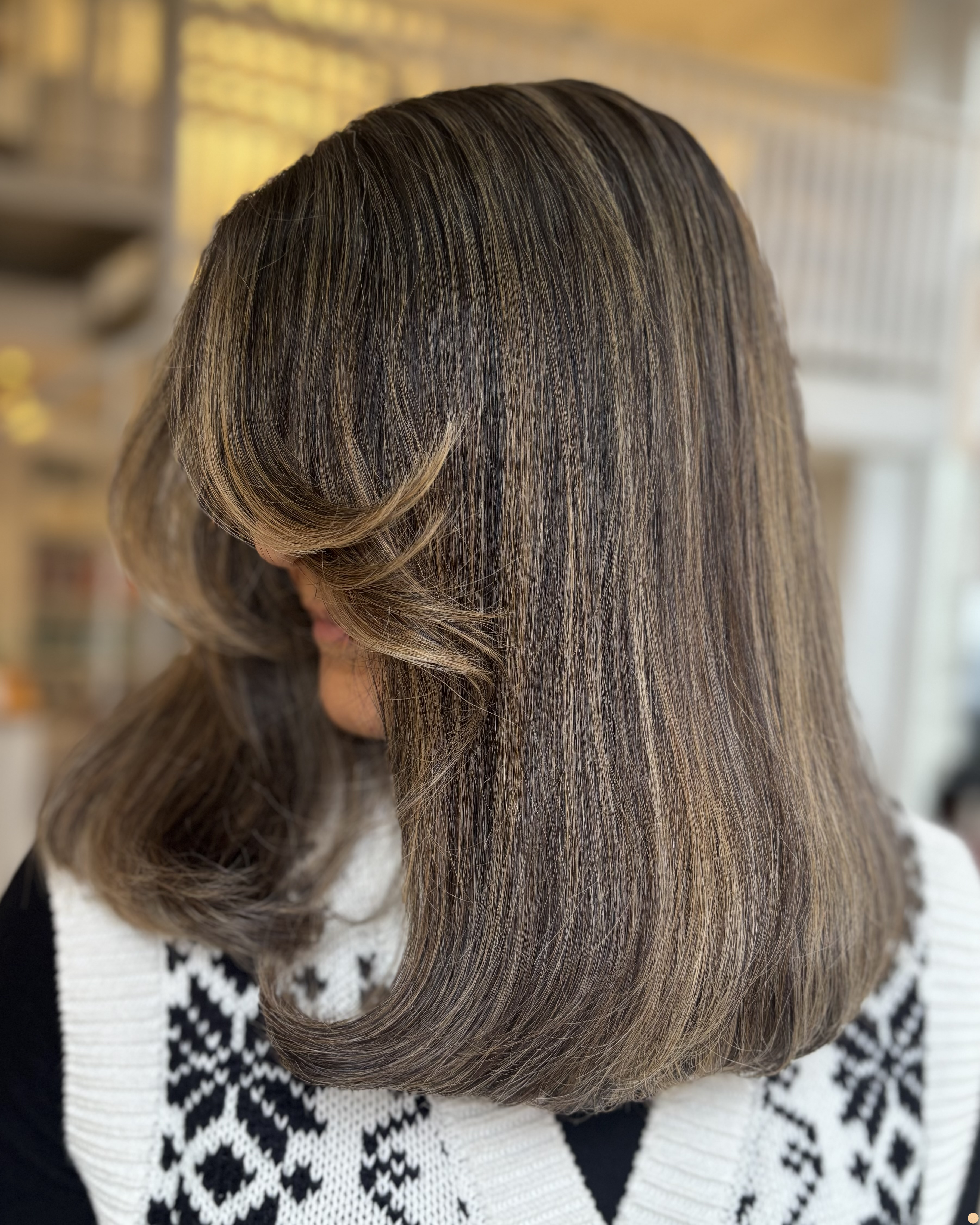 Varm brun balayage