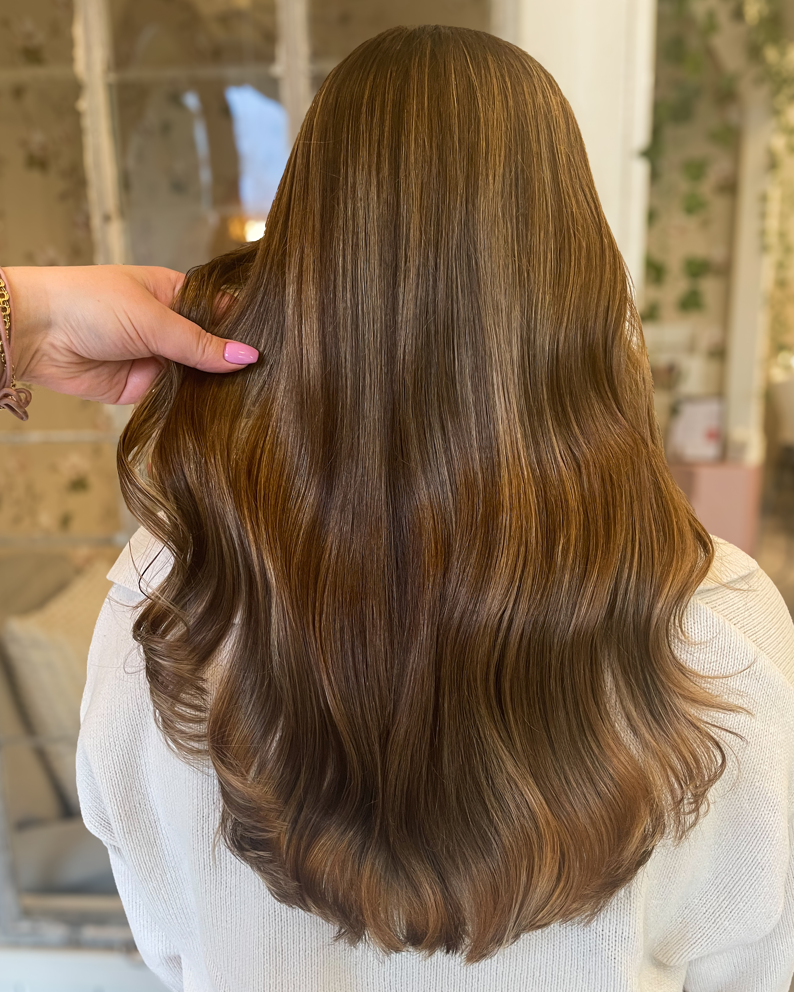 Brunt hår med ljusa slingor 🤎