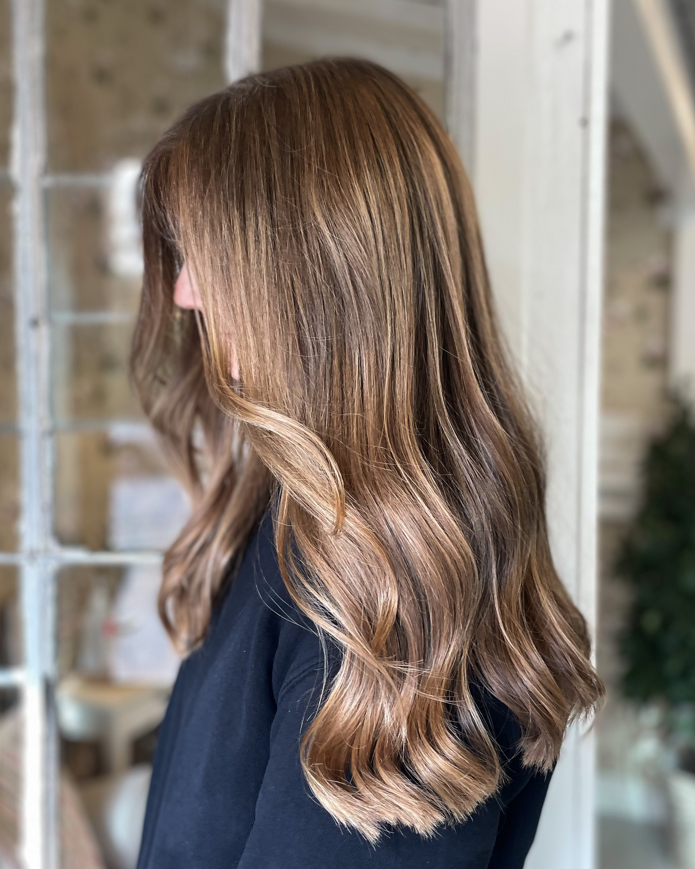 Karamellblond hårfärg