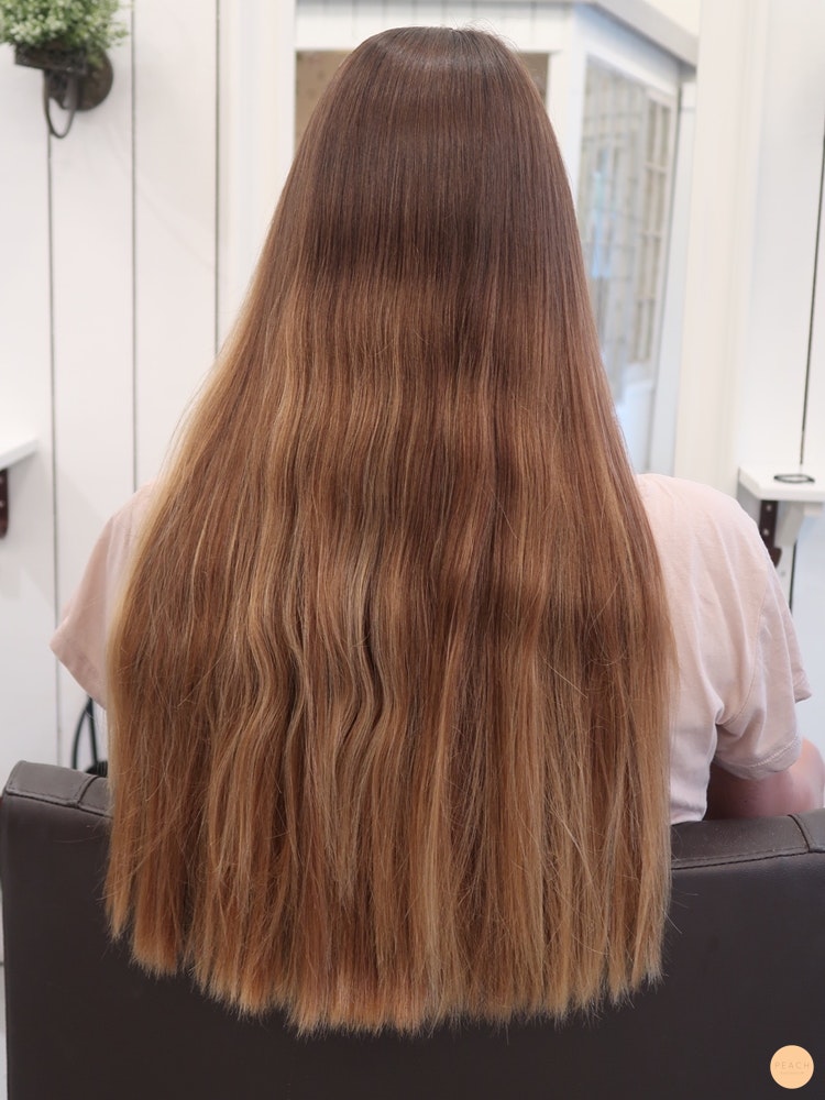 Balayage i mörkt hår