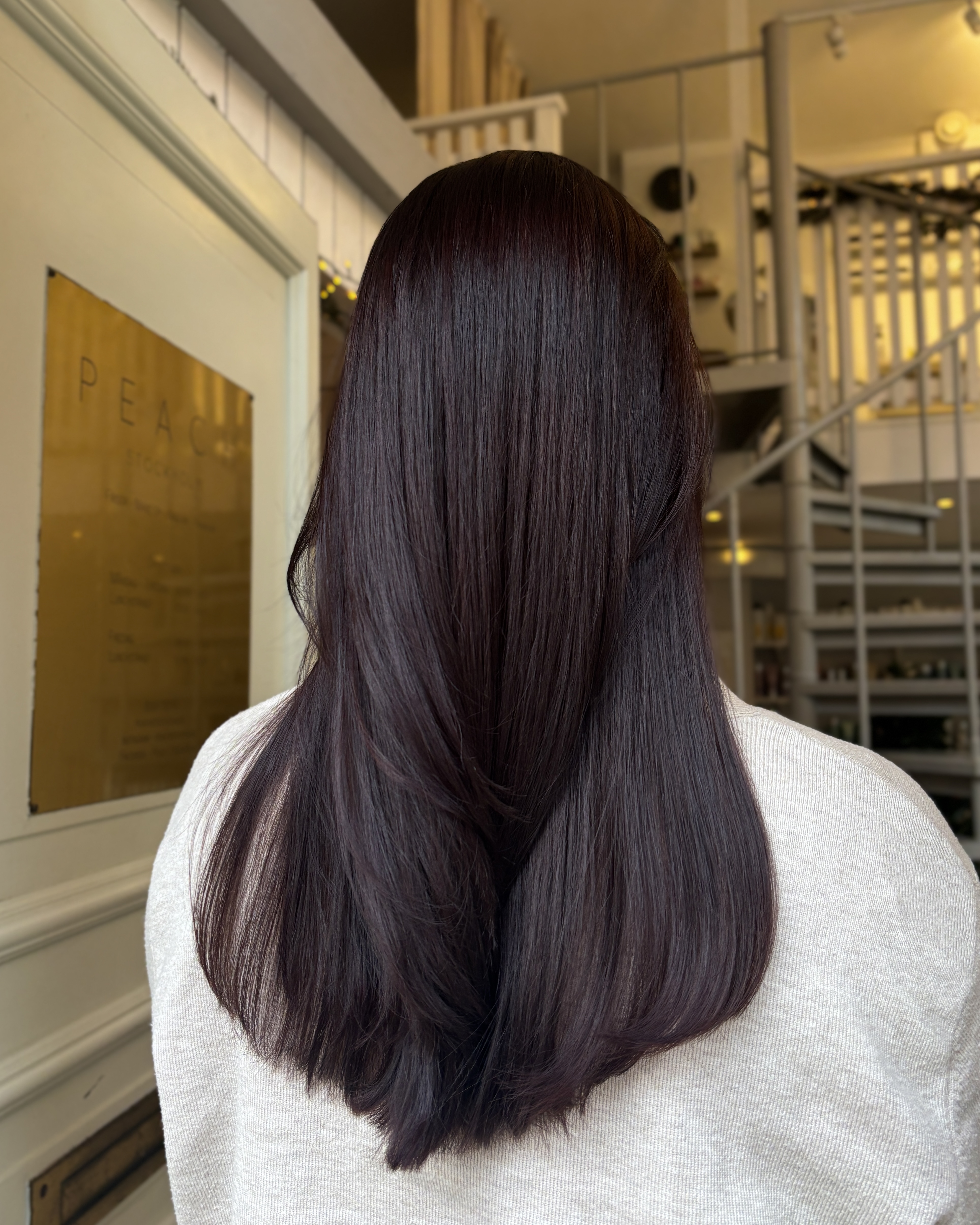 Glansig brun röd hårfärg