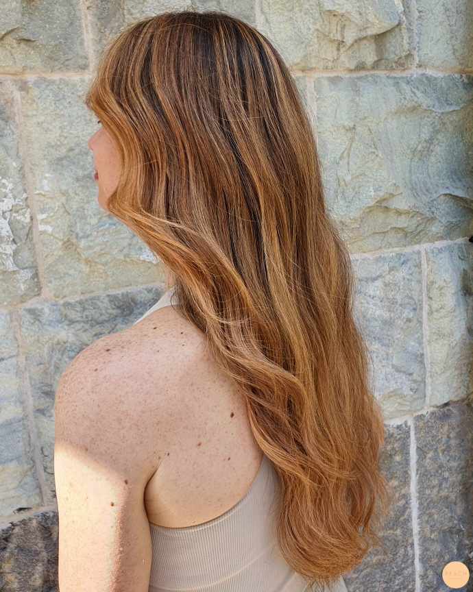 Soft copper balayage