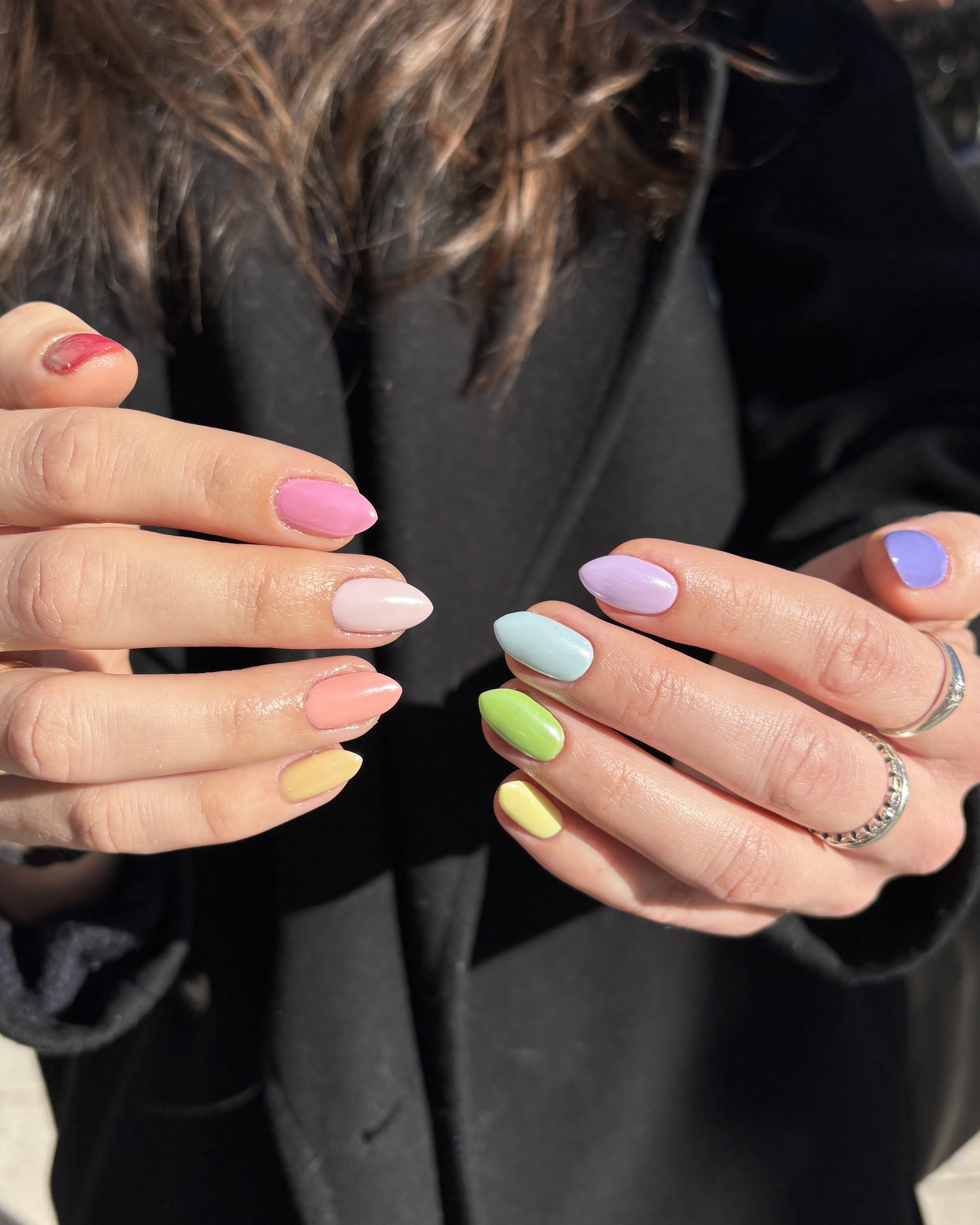 Pastell naglar chrome