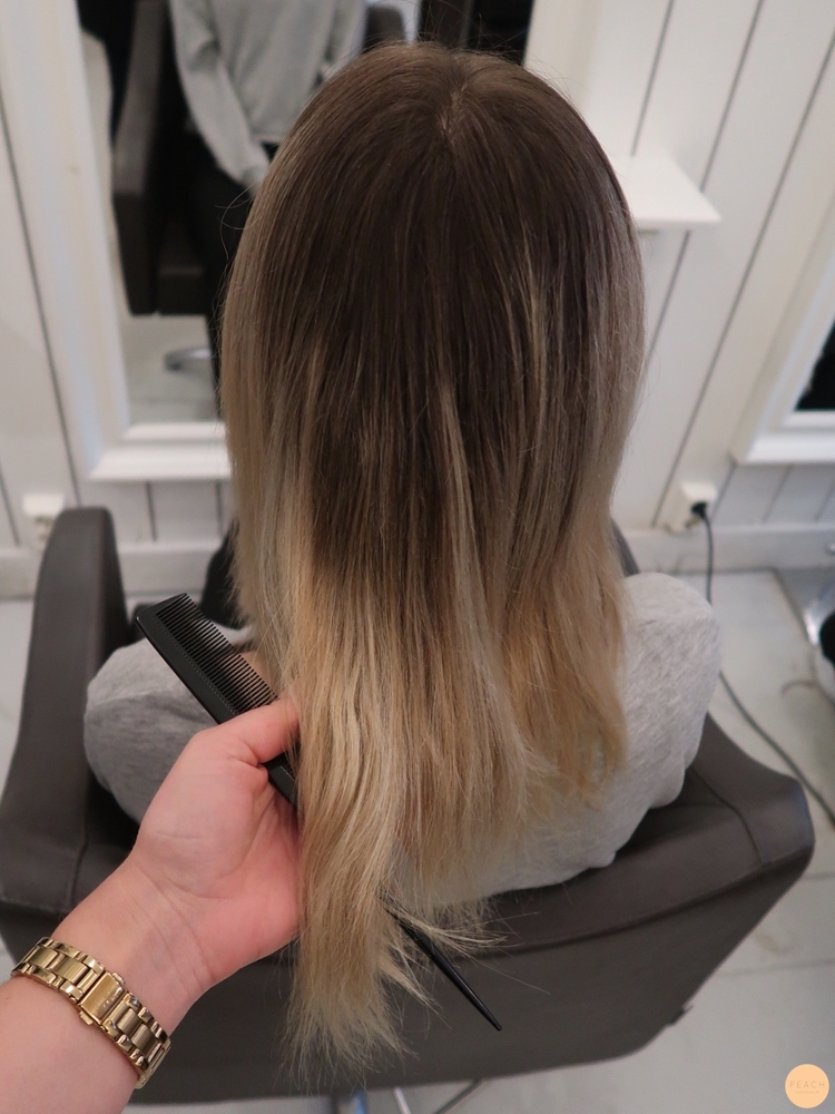Balayage hair blonde, foilayage slingor