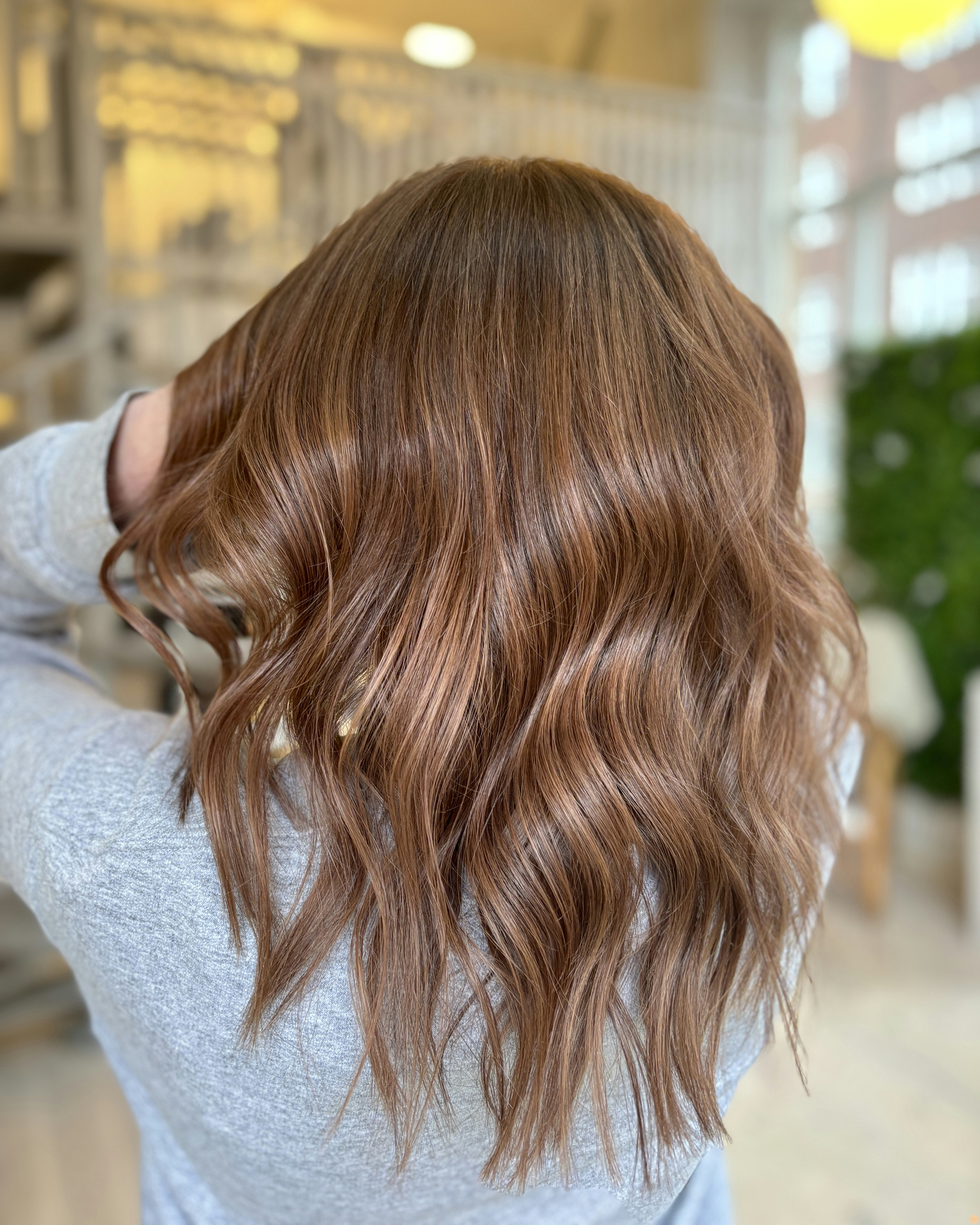 Varm brun röd hårfärg