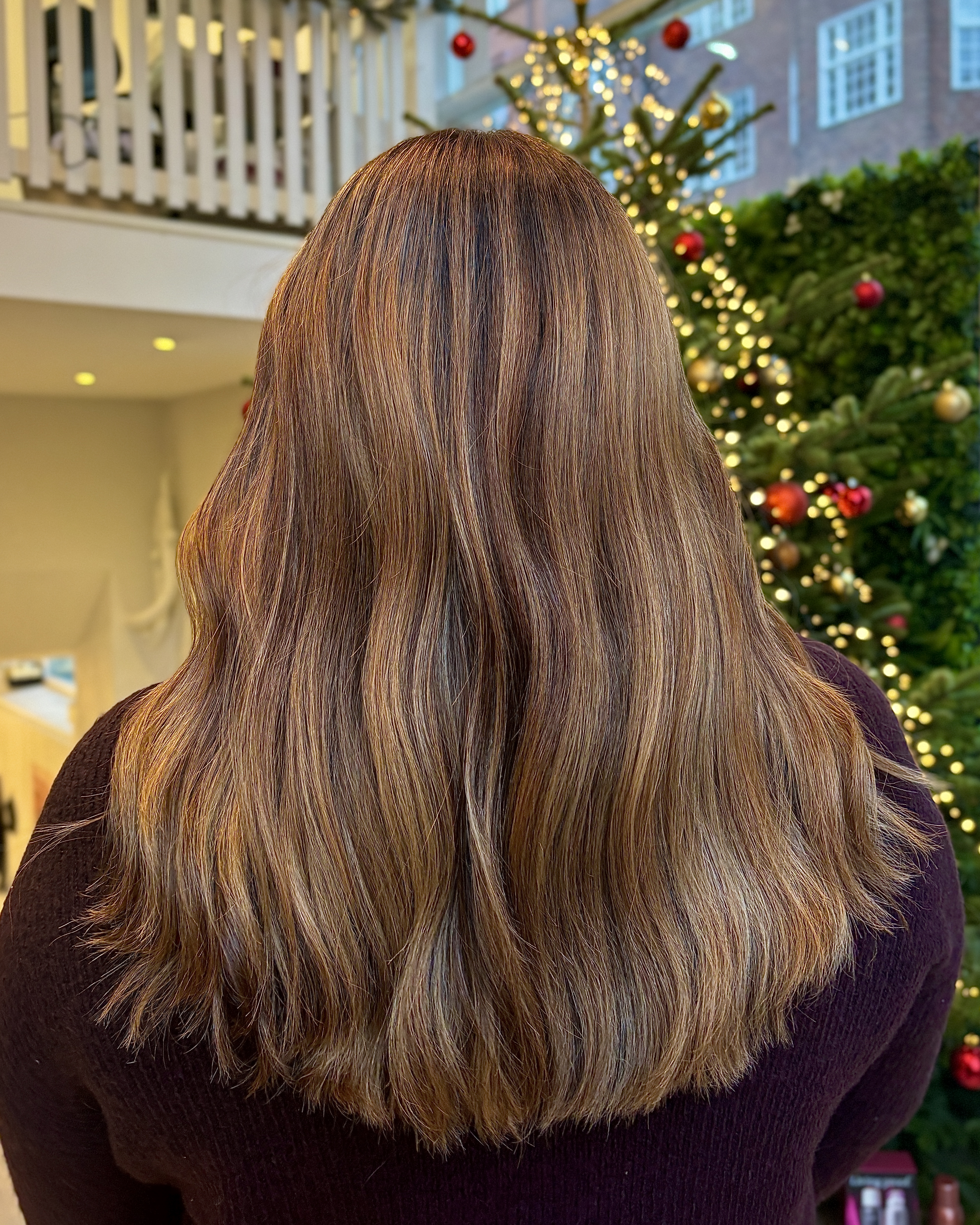 Kopprig hårfärg slingor