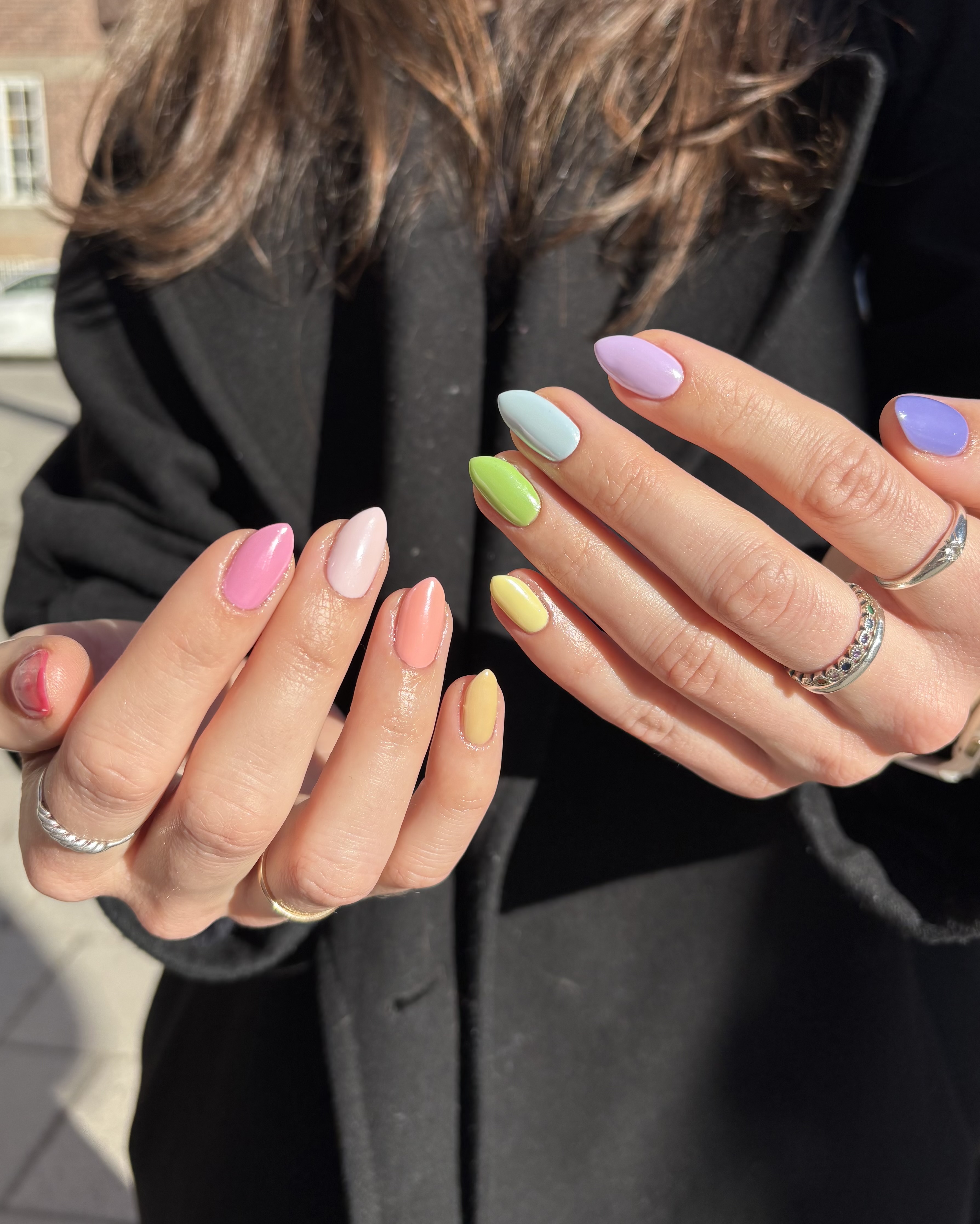 Pastell naglar chrome