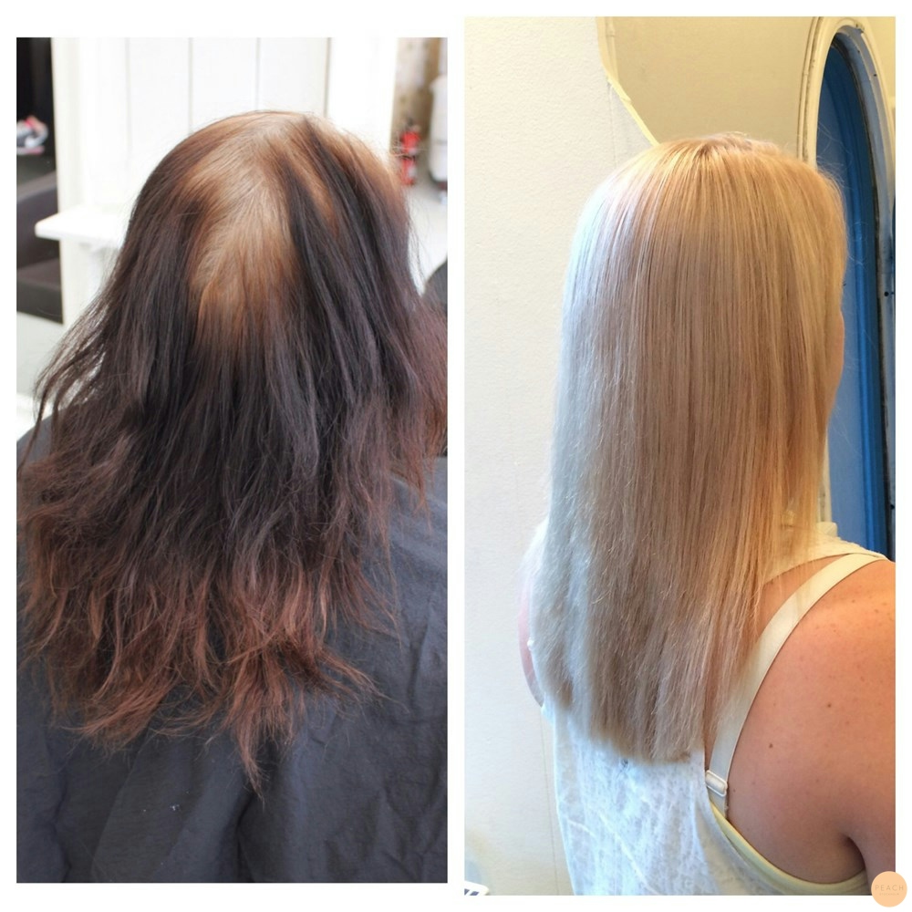 Från mörk till blond med Olaplex