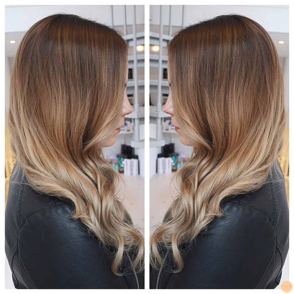 Kall beige balayage hårfärg