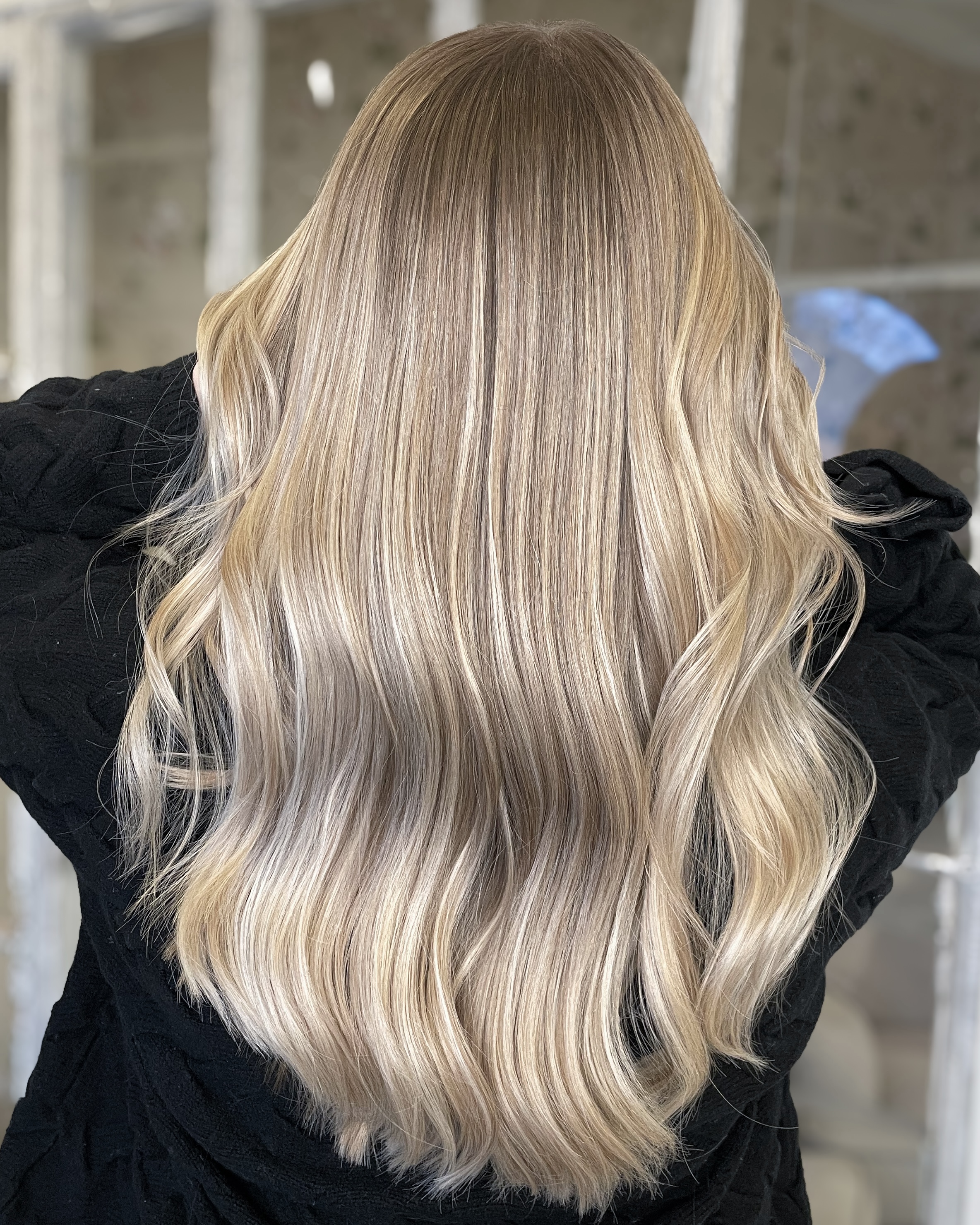 Blonde beige hair color