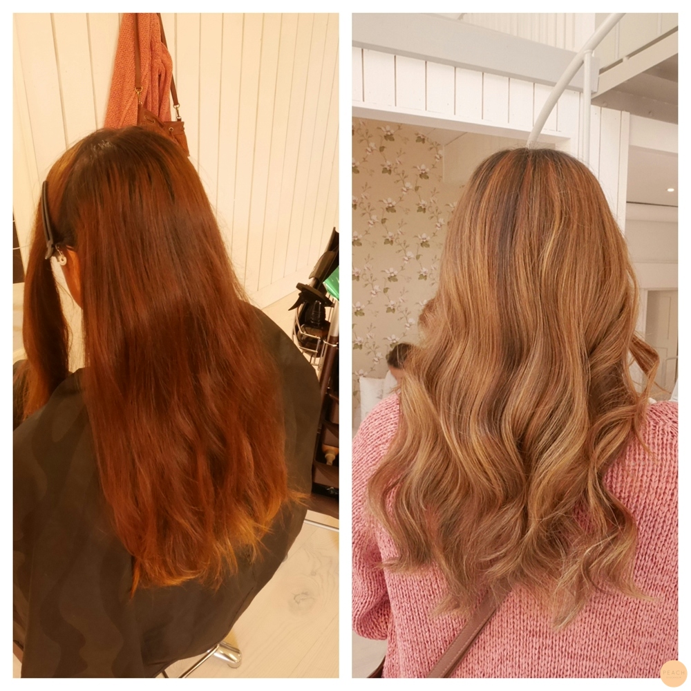 Brunt med ljusa slingor