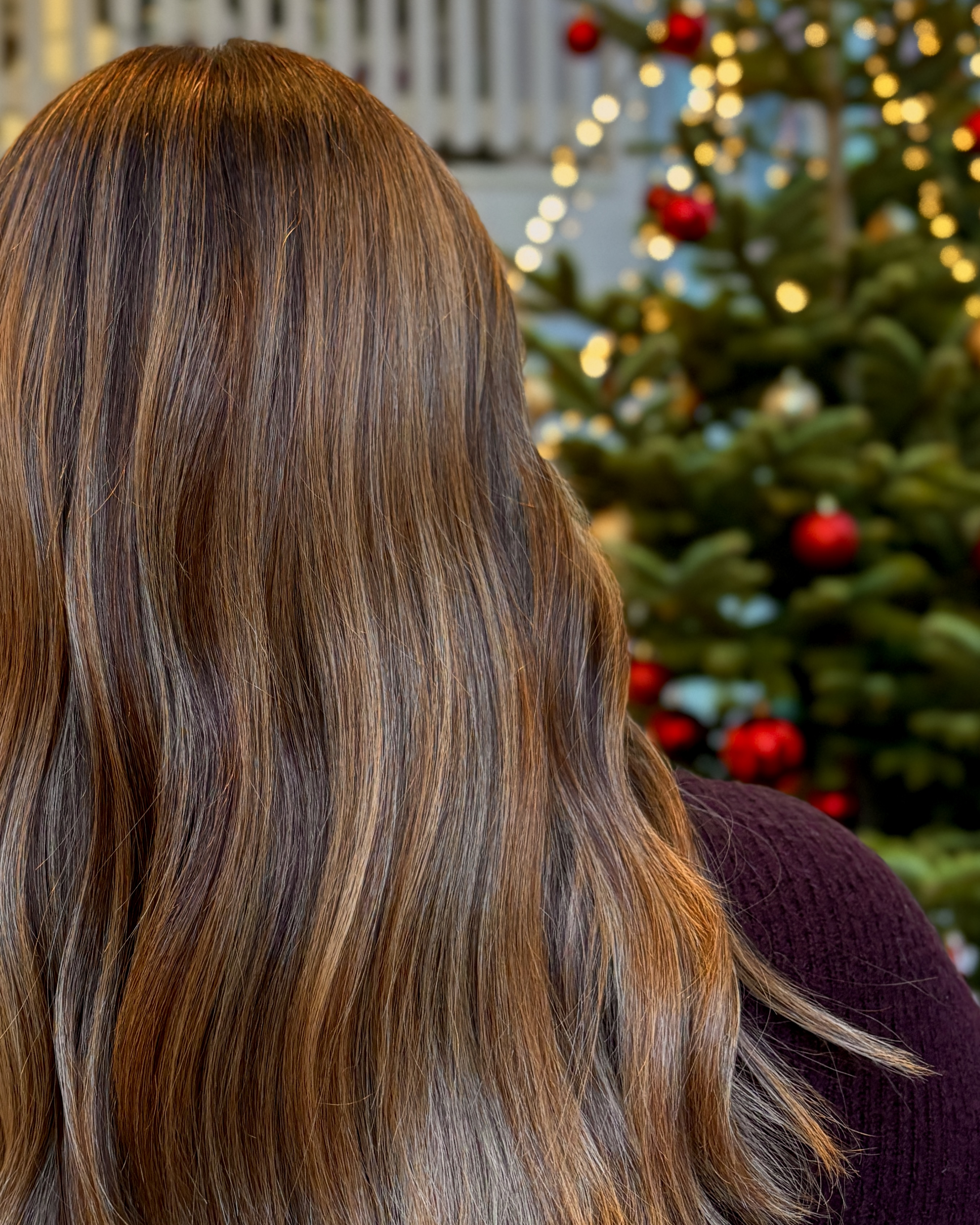 Kopprig hårfärg slingor