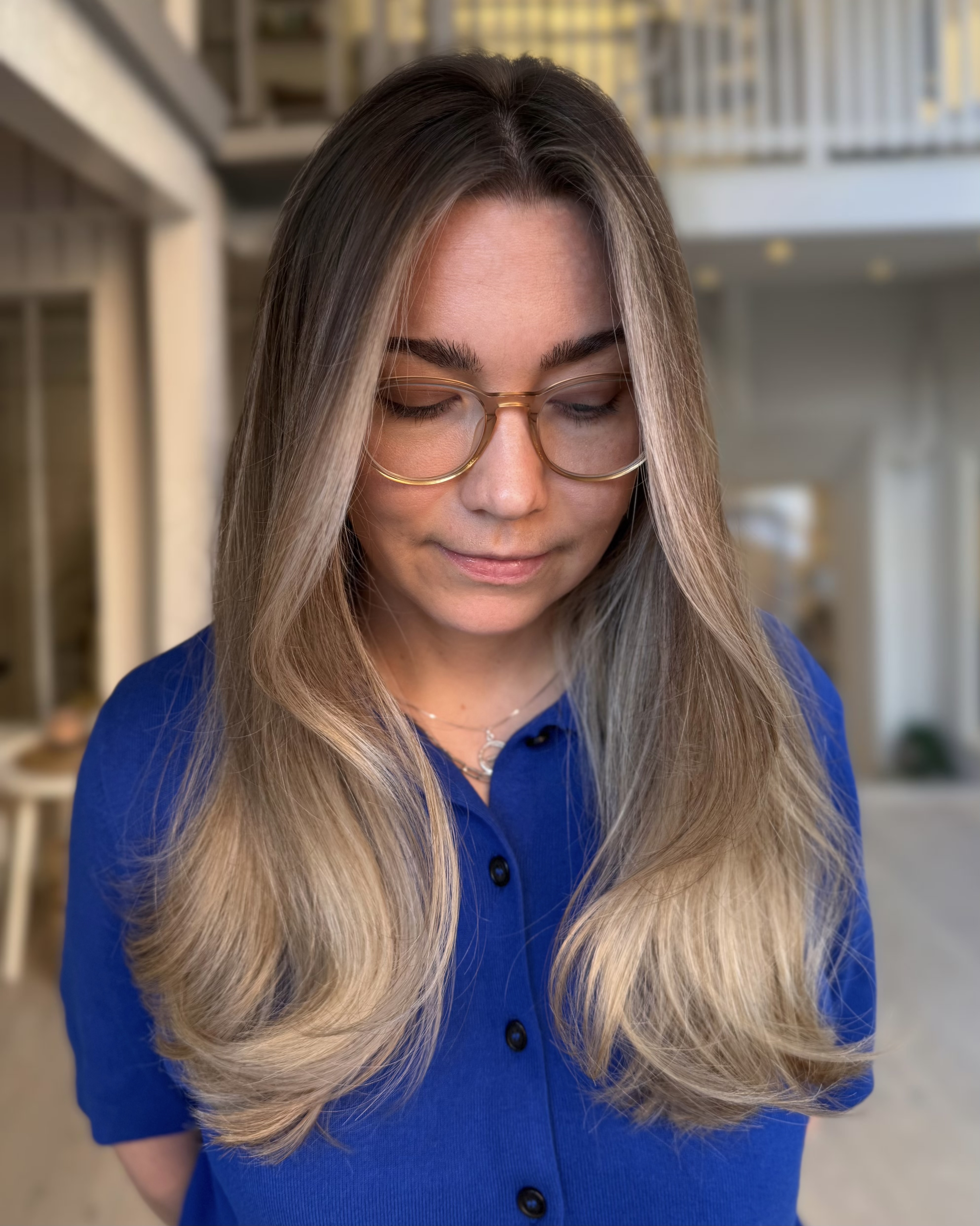 Soft balayage face frame