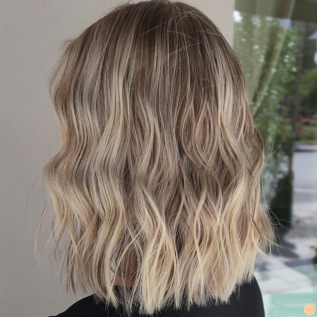 Balayage with highlights and lowlights