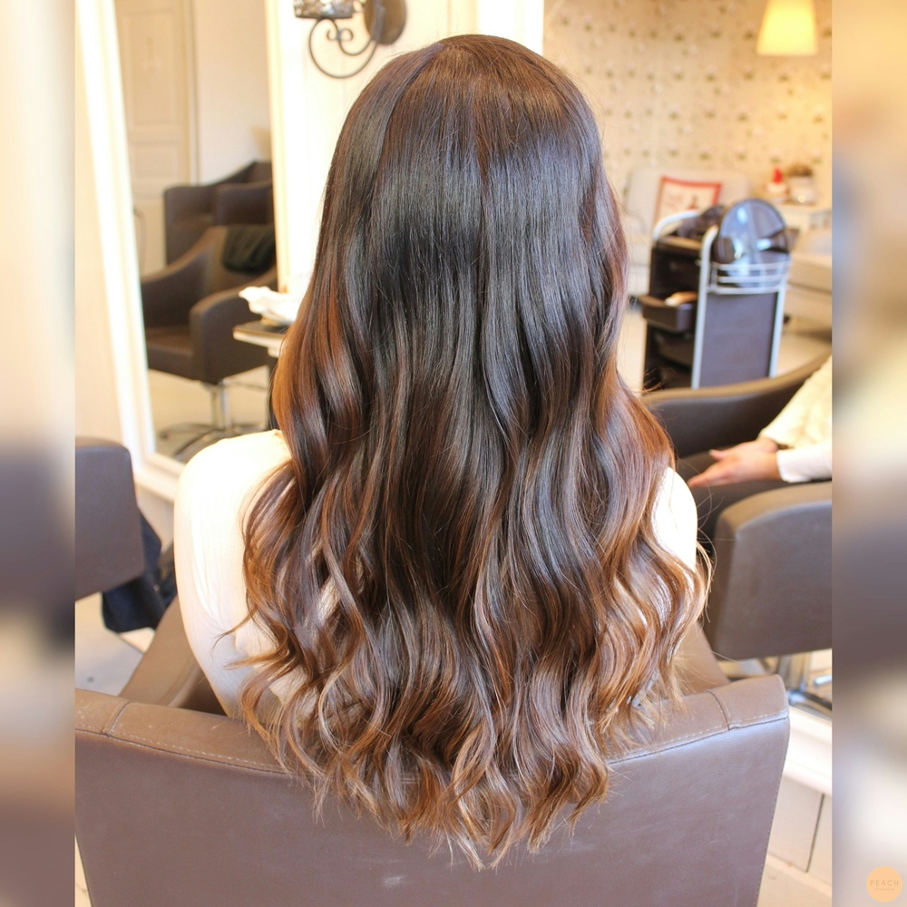 Mörkbrun sombre med slingor