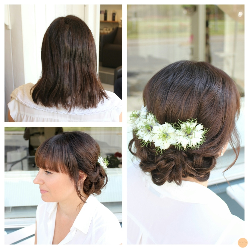 Bröllopsuppsättning med löshår och blommor