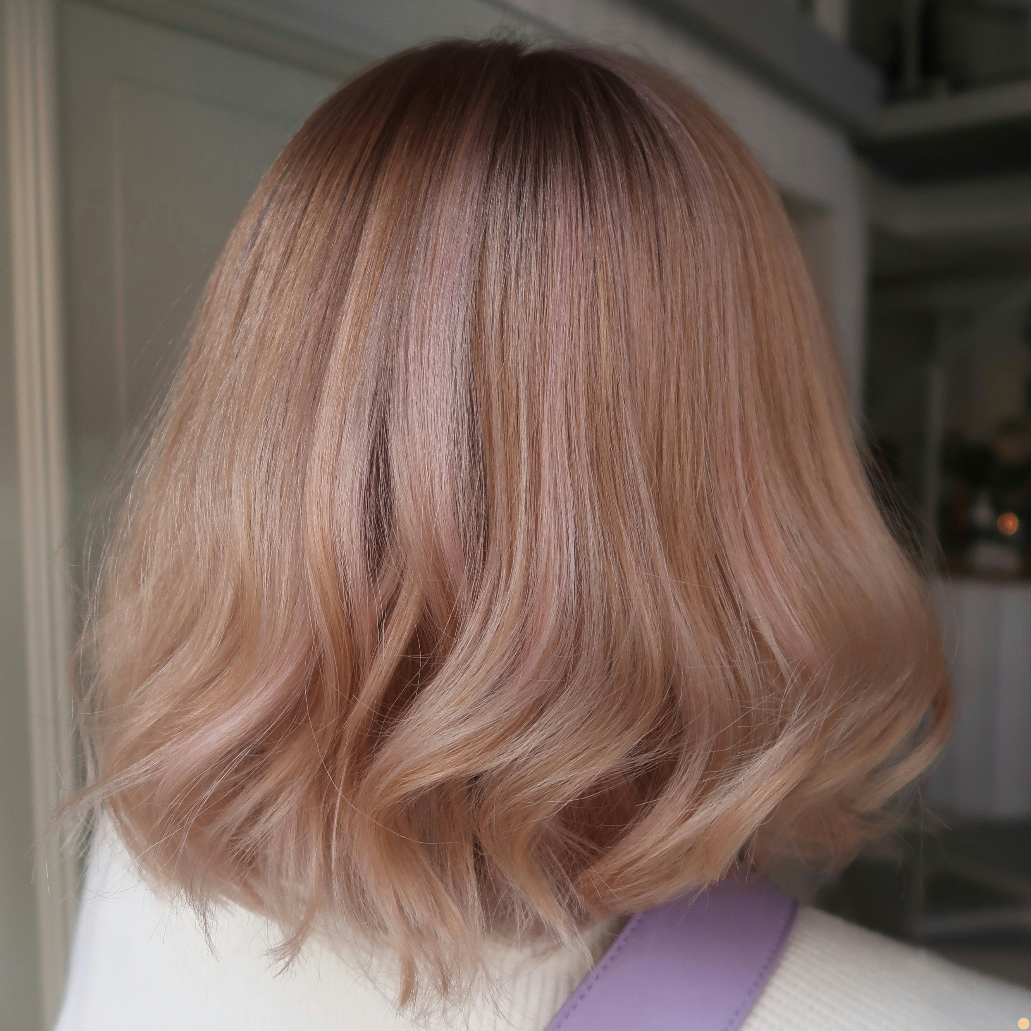 Blond rosa koppar lob