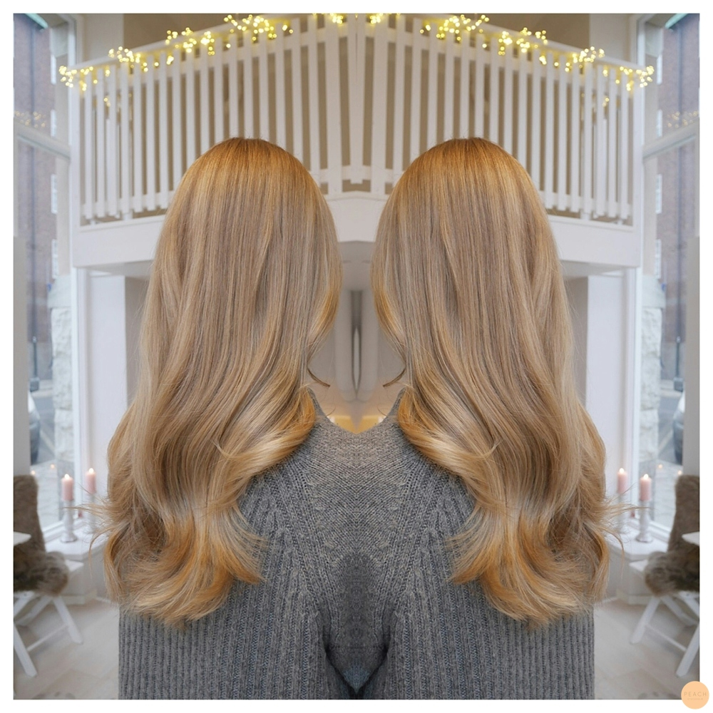 Slingor i ofärgat hår