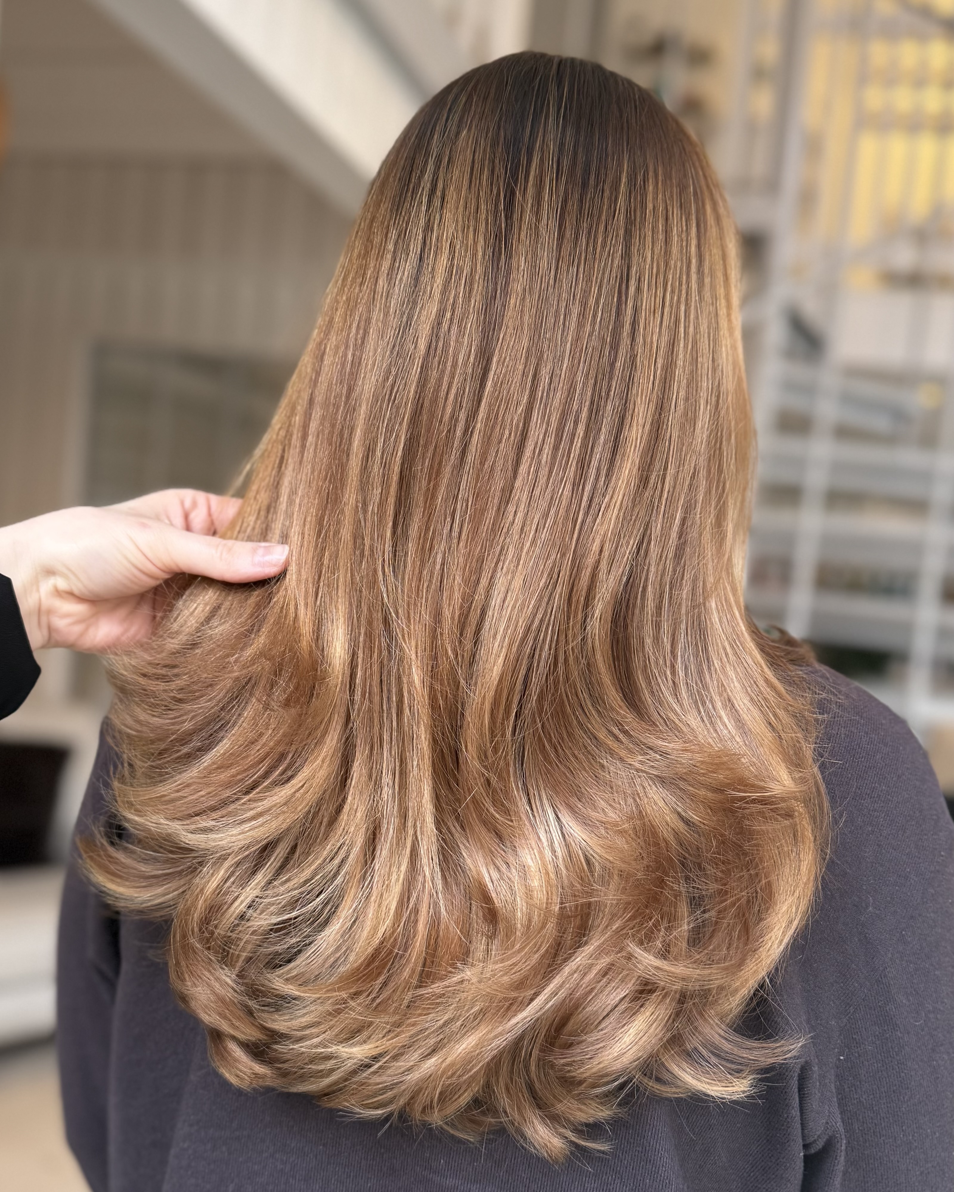 Caramel brun hårfärg