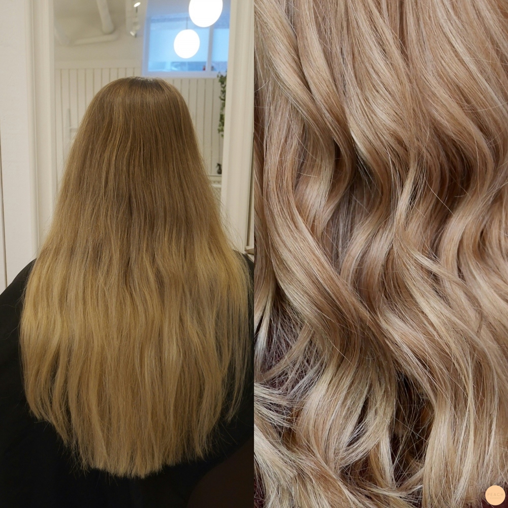 Blond med bruna slingor