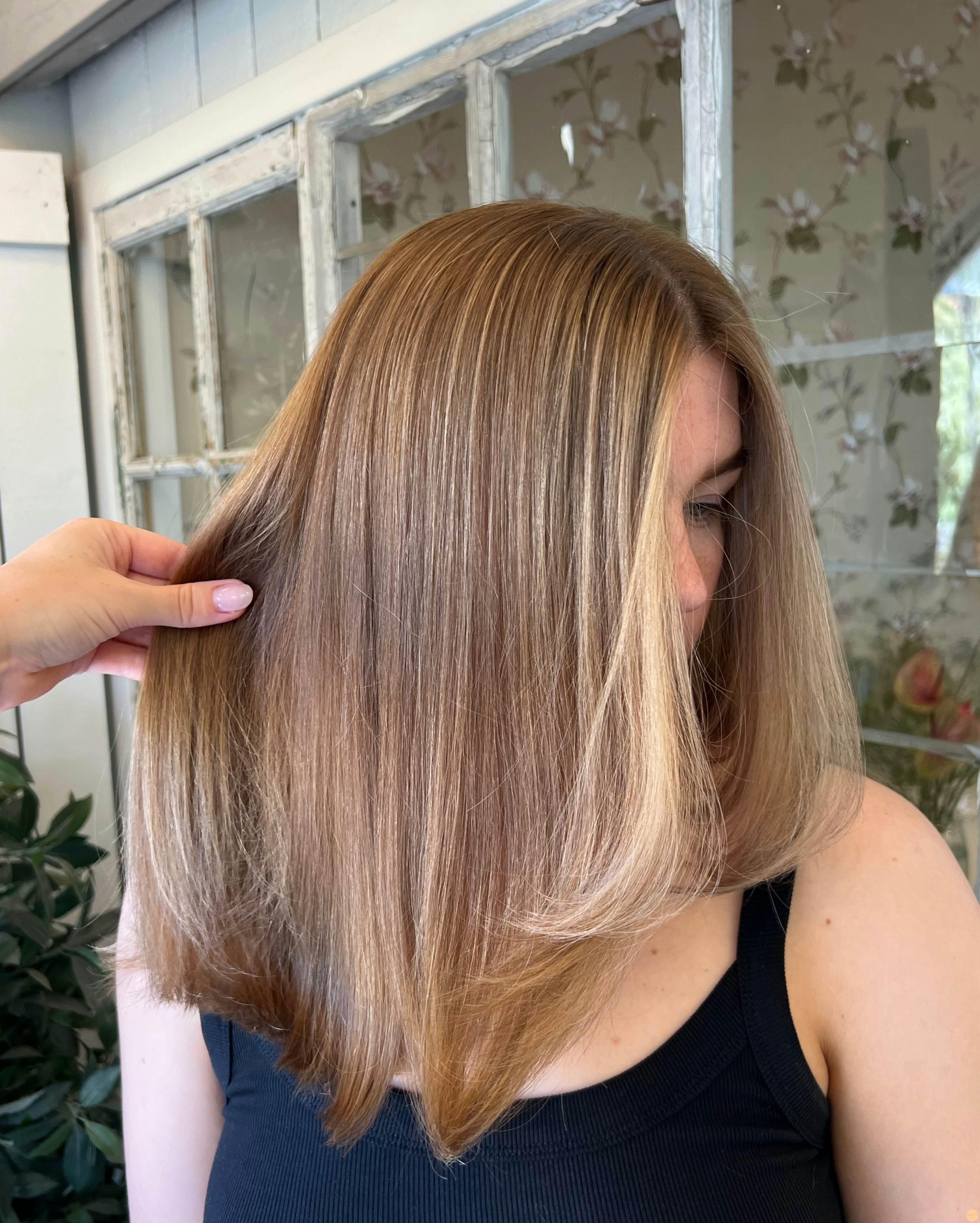 Natural blonde highlights on brown hair🌸💘