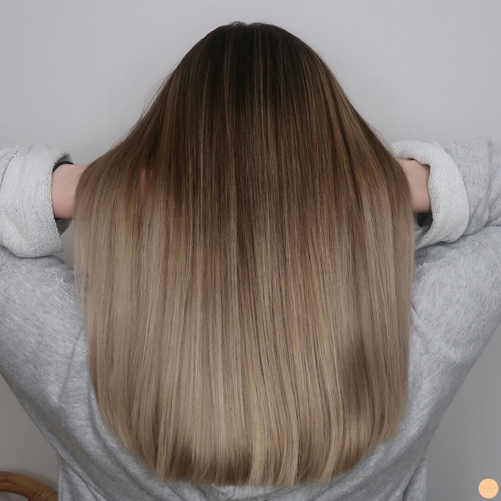 Mjukare balayage slingor från hårbotten