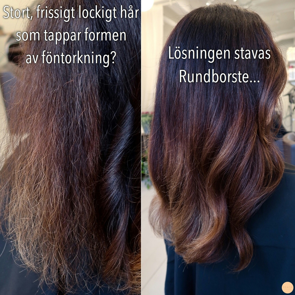 Att föna ett stort och burrigt hår till fina vågor