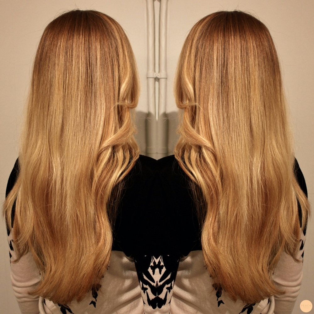 Varm blond sombre med härliga slingor