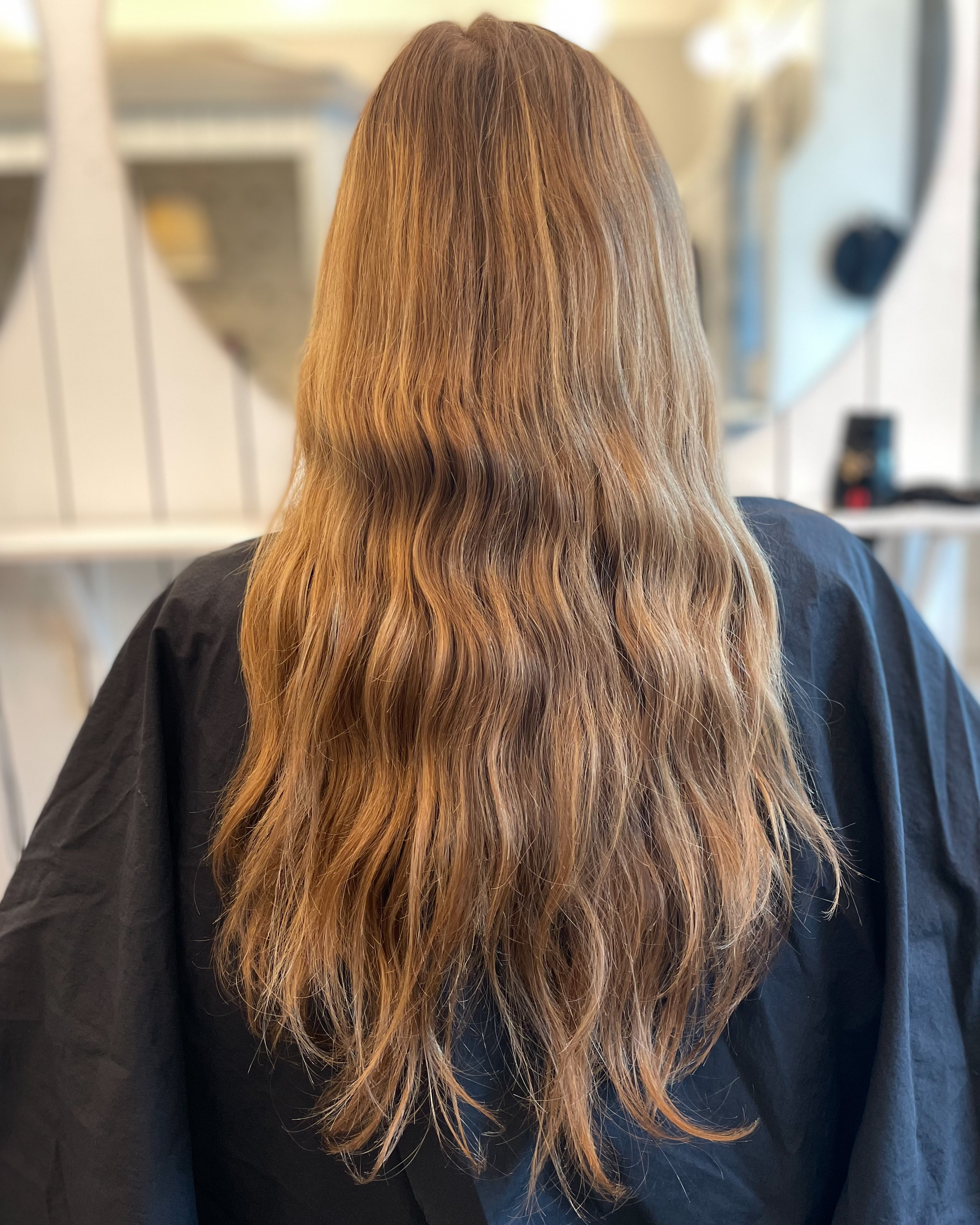 Glossing blonde hair