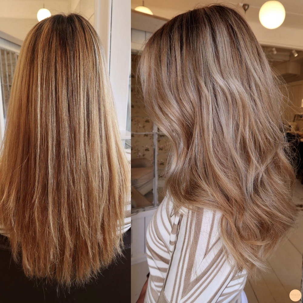 Ögongodis! Låt oss kalla hårfärgen Beige blond med slingor av sval nougat, honung och vanilj.