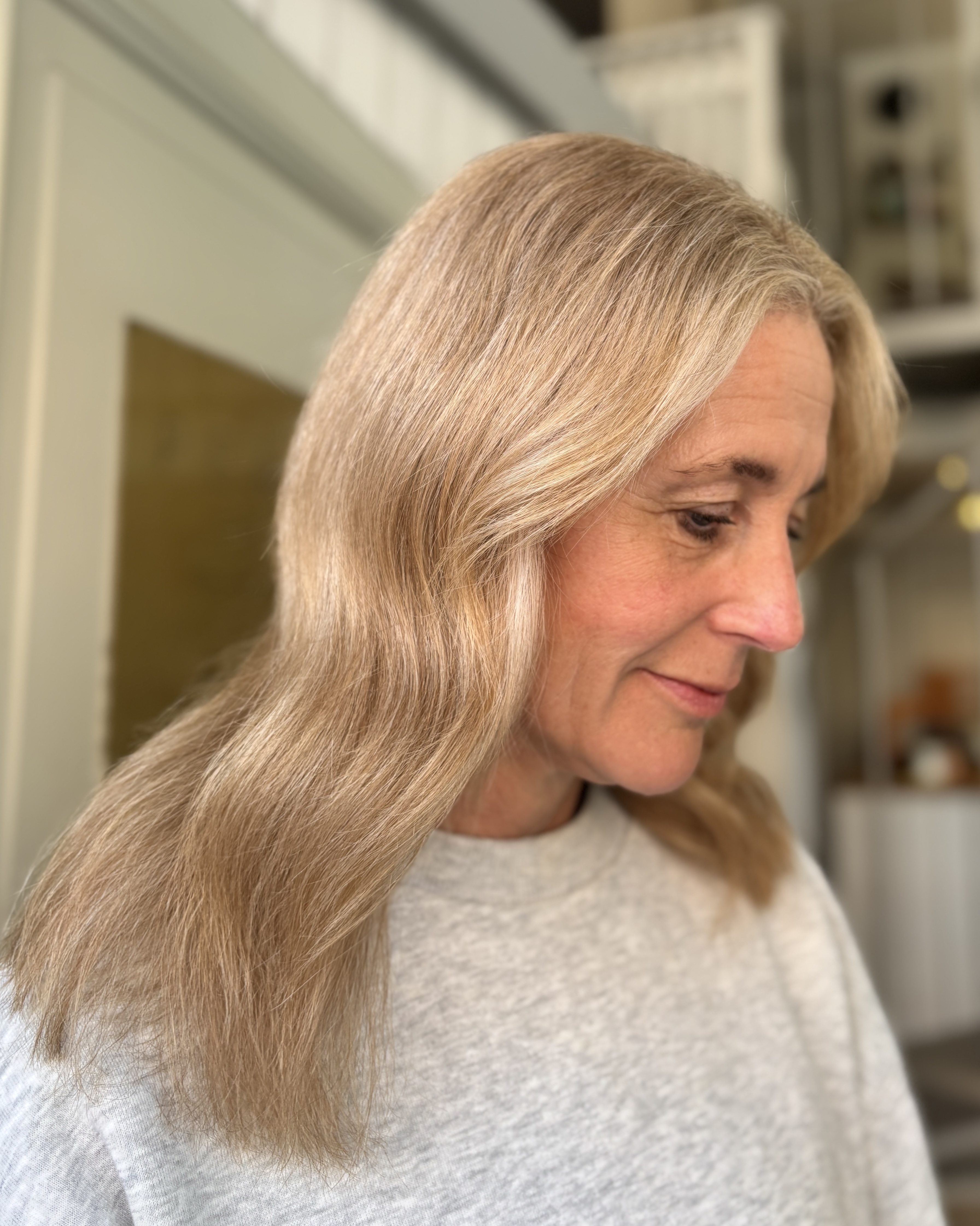 Champagne blond hårfärg