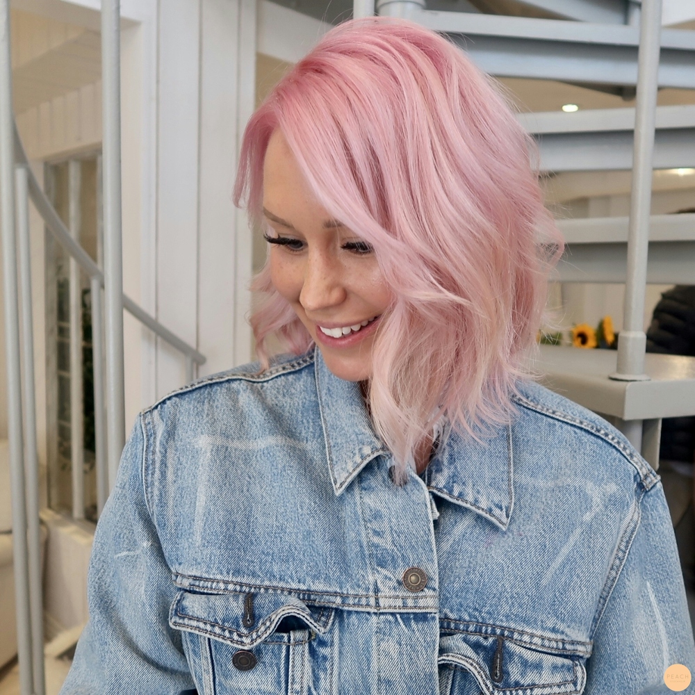 Rosa blond pastell hår