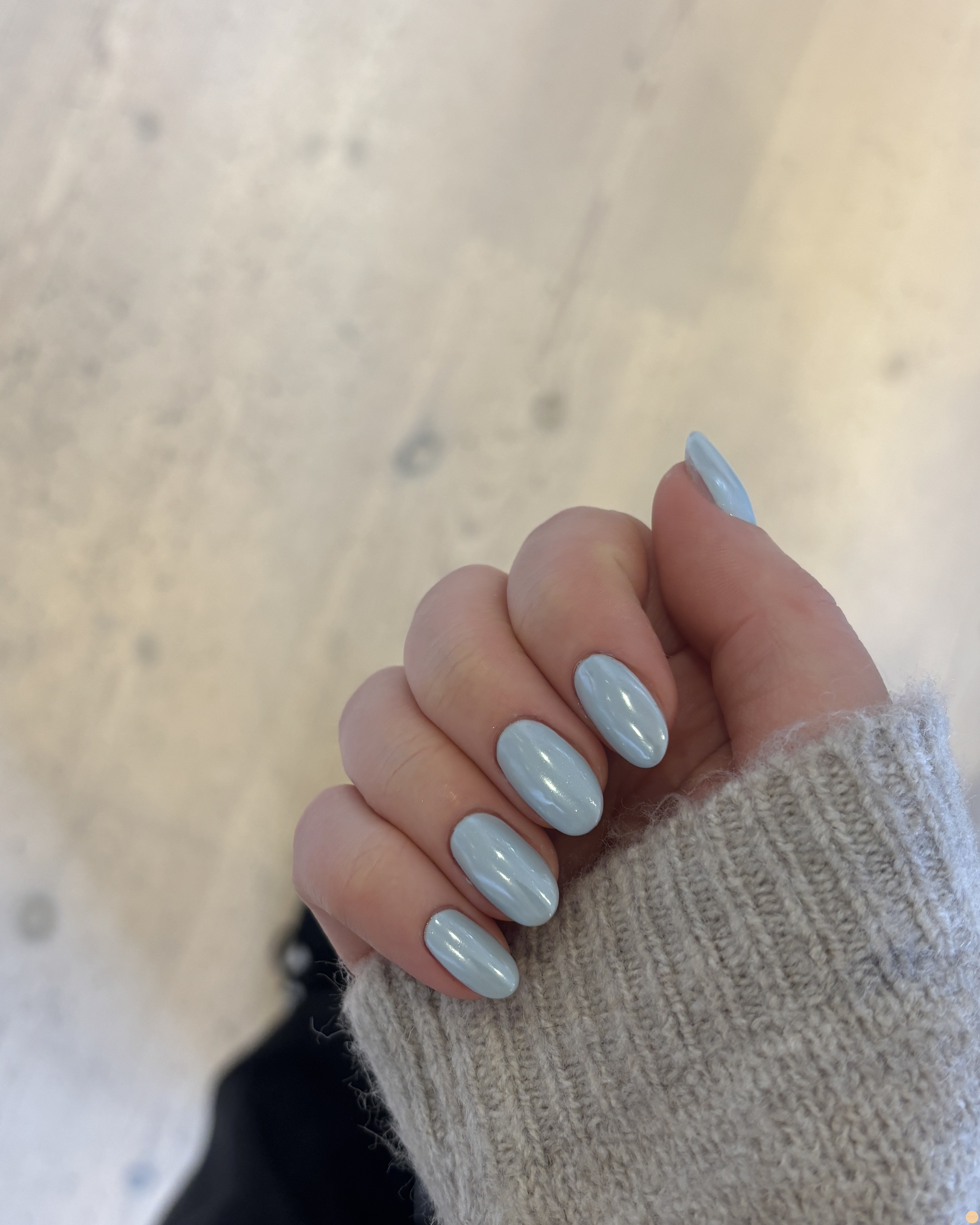 Light blue chrome nails
